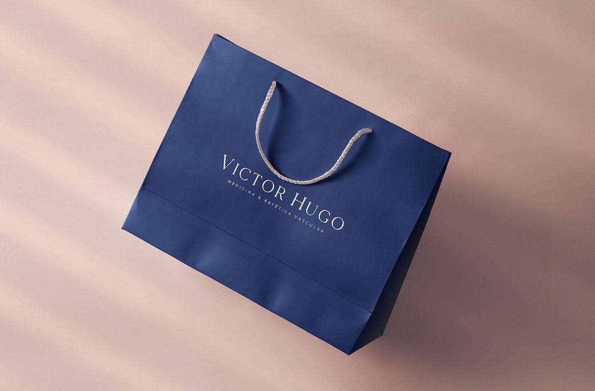 ViH血管醫學私人診所品牌識別logo設計，皇家深藍色和玫瑰色膚色