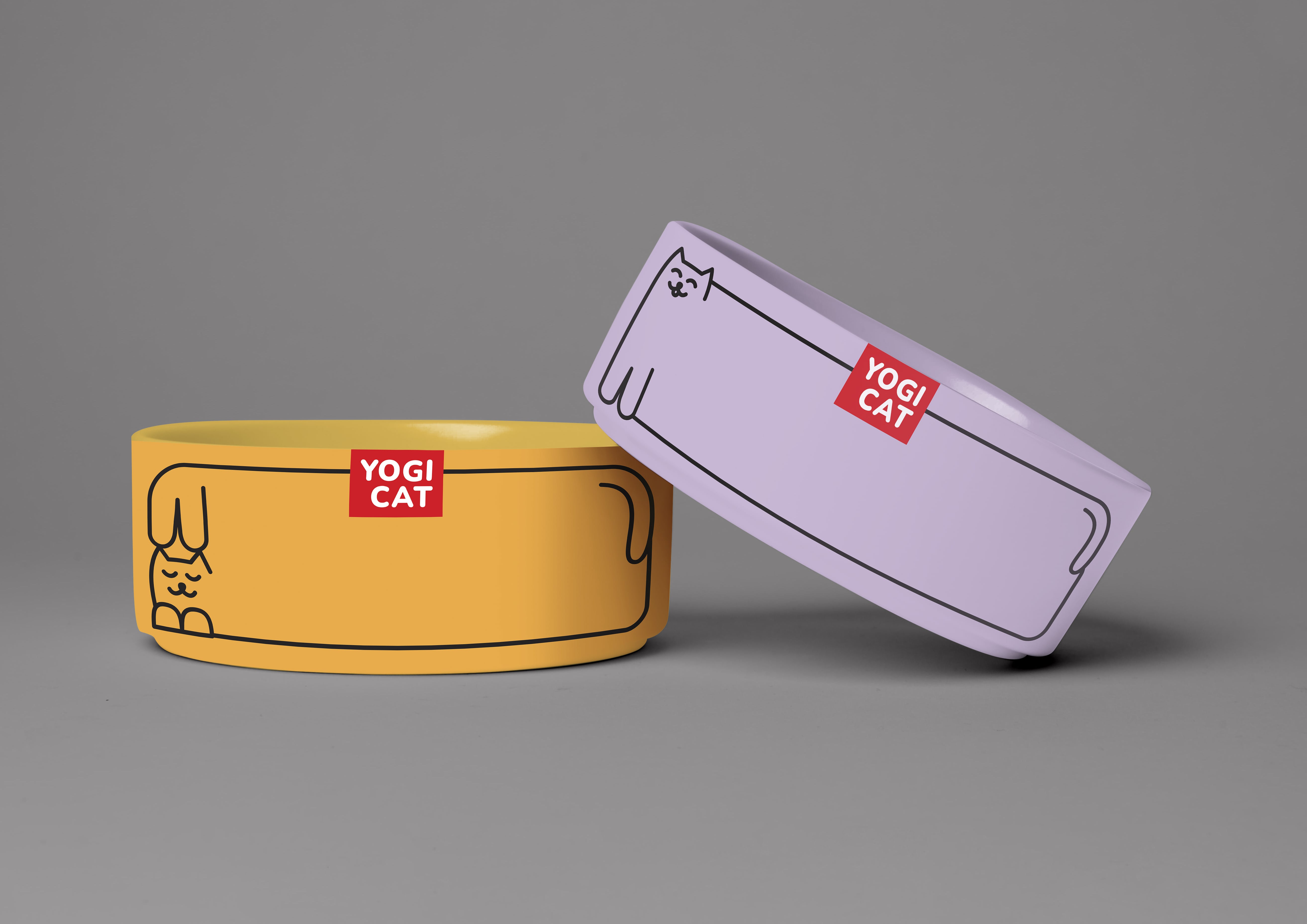 寵物食品包裝：Yogi Cat 貓咪濕糧包裝設計“極簡線條插畫”