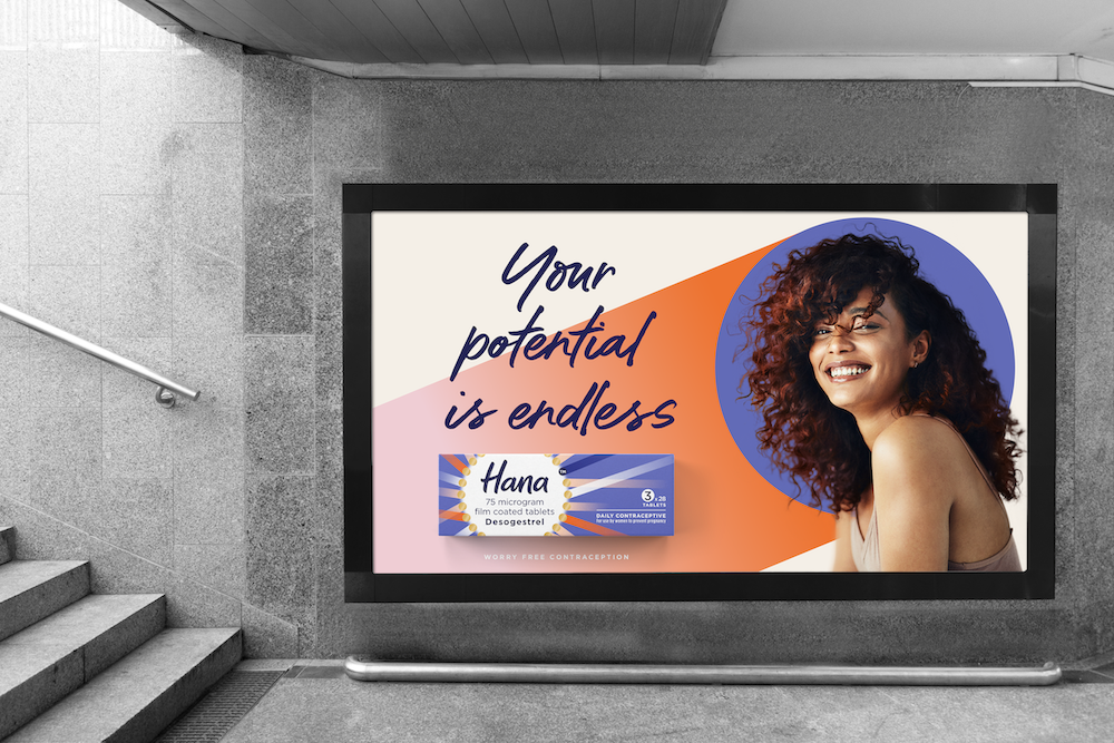 OTC非處方藥HANA避孕藥品牌創建-視覺形象識別與logo包裝宣傳廣告設計