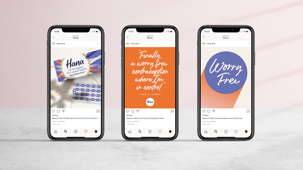 OTC非處方藥HANA避孕藥品牌創建-視覺形象識別與logo包裝宣傳廣告設計