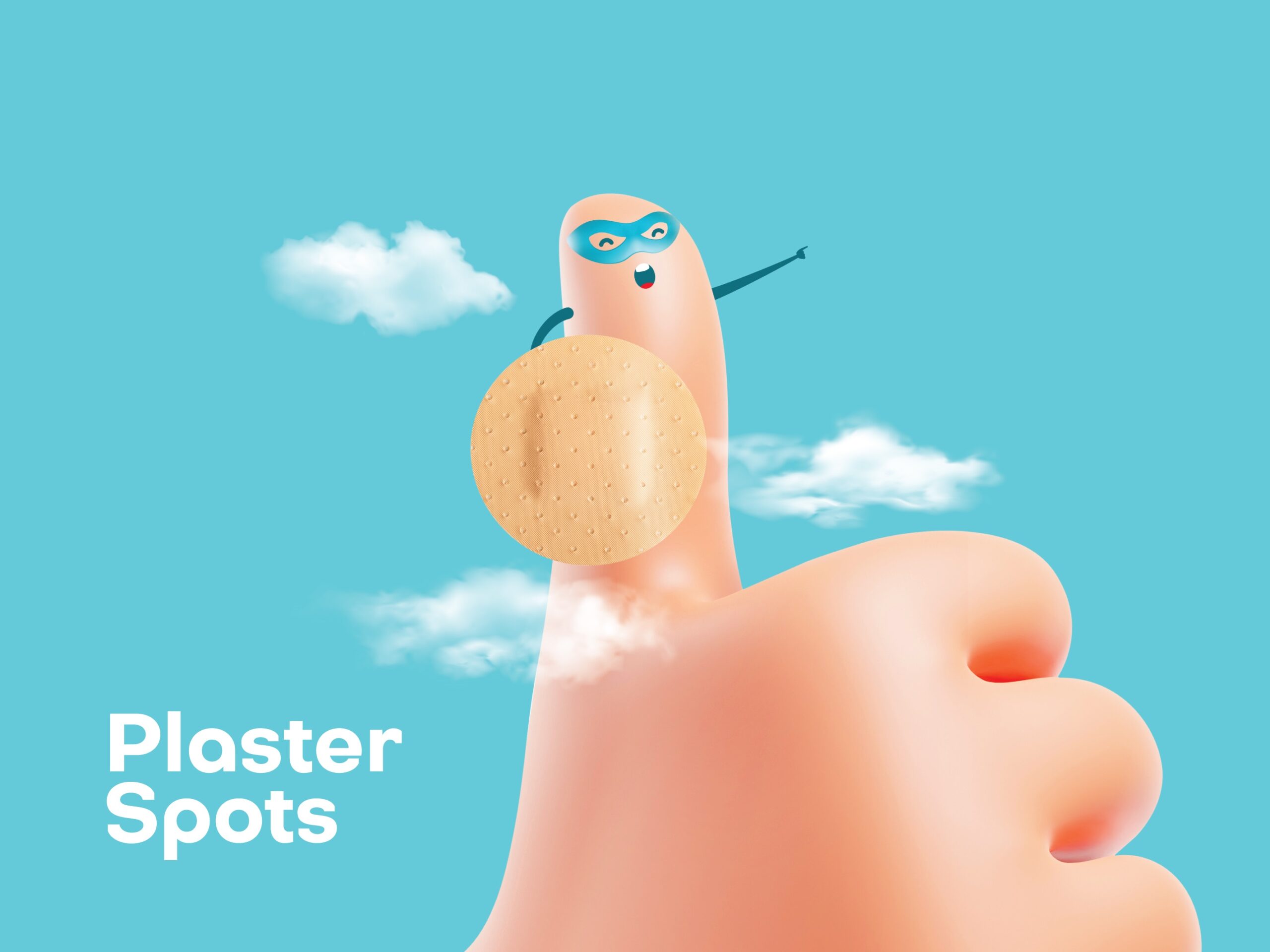 BPositive創(chuàng)可貼包裝設(shè)計,3D擬人卡通手部造型