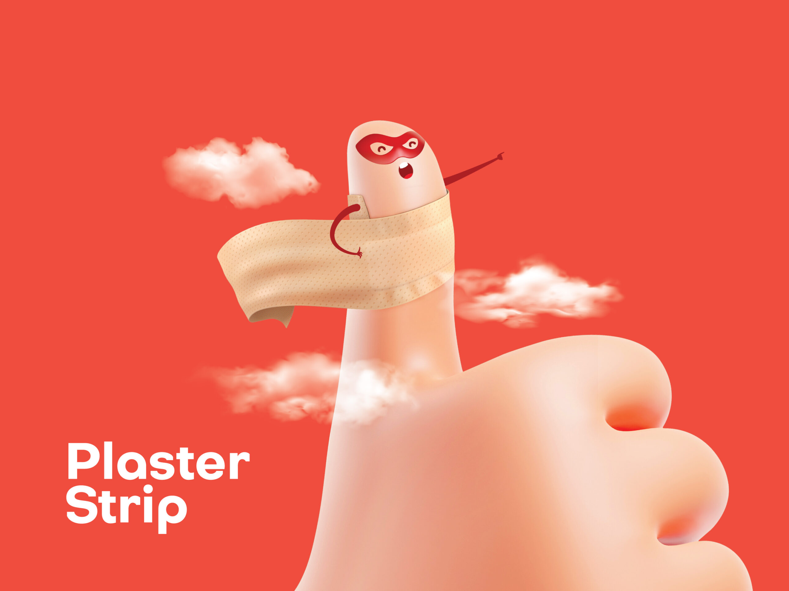 BPositive創(chuàng)可貼包裝設(shè)計,3D擬人卡通手部造型