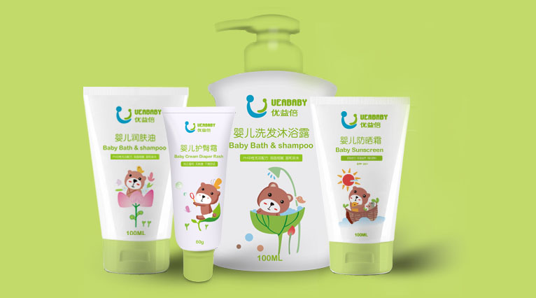 優益倍嬰兒護膚品品牌標志LOGO設計包裝設計