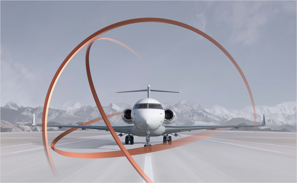 Jetcraft 全球私人飛機經紀貿易公司logo設計vi設計”銅色線條地球“