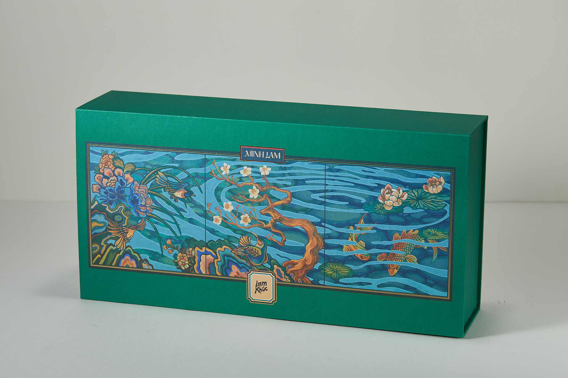 嵐曲越南茶葉包裝設計，借鑒中國古韻景物繪畫精髓