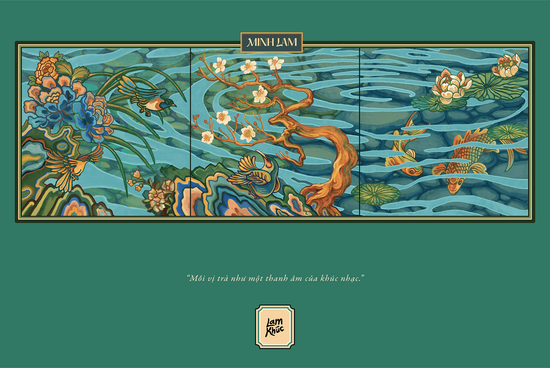 嵐曲越南茶葉包裝設計，借鑒中國古韻景物繪畫精髓