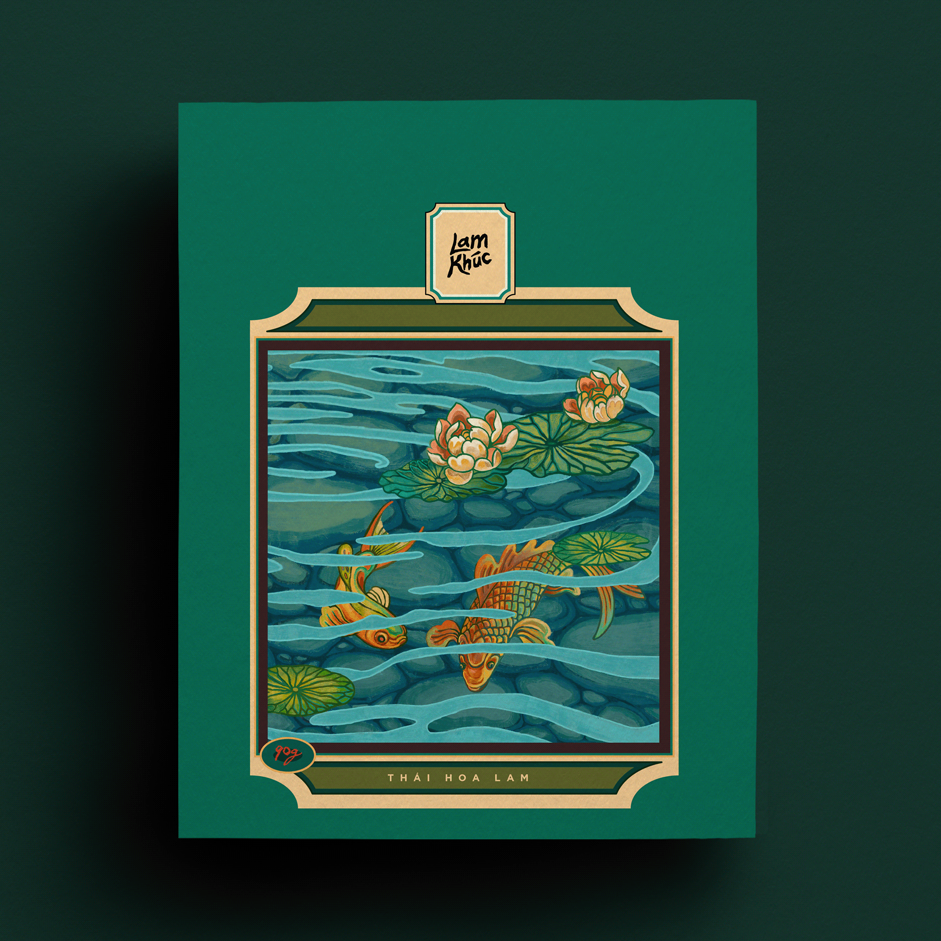 嵐曲越南茶葉包裝設計，借鑒中國古韻景物繪畫精髓