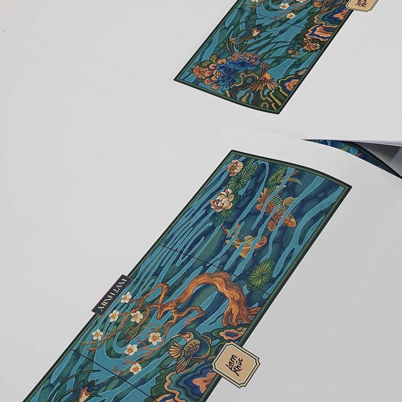 嵐曲越南茶葉包裝設計，借鑒中國古韻景物繪畫精髓