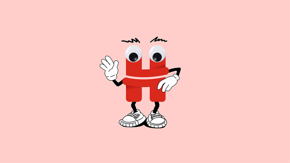 Huggies母嬰用品紙尿褲品牌vi視覺形象升級，H字母logo設計吉祥物設計