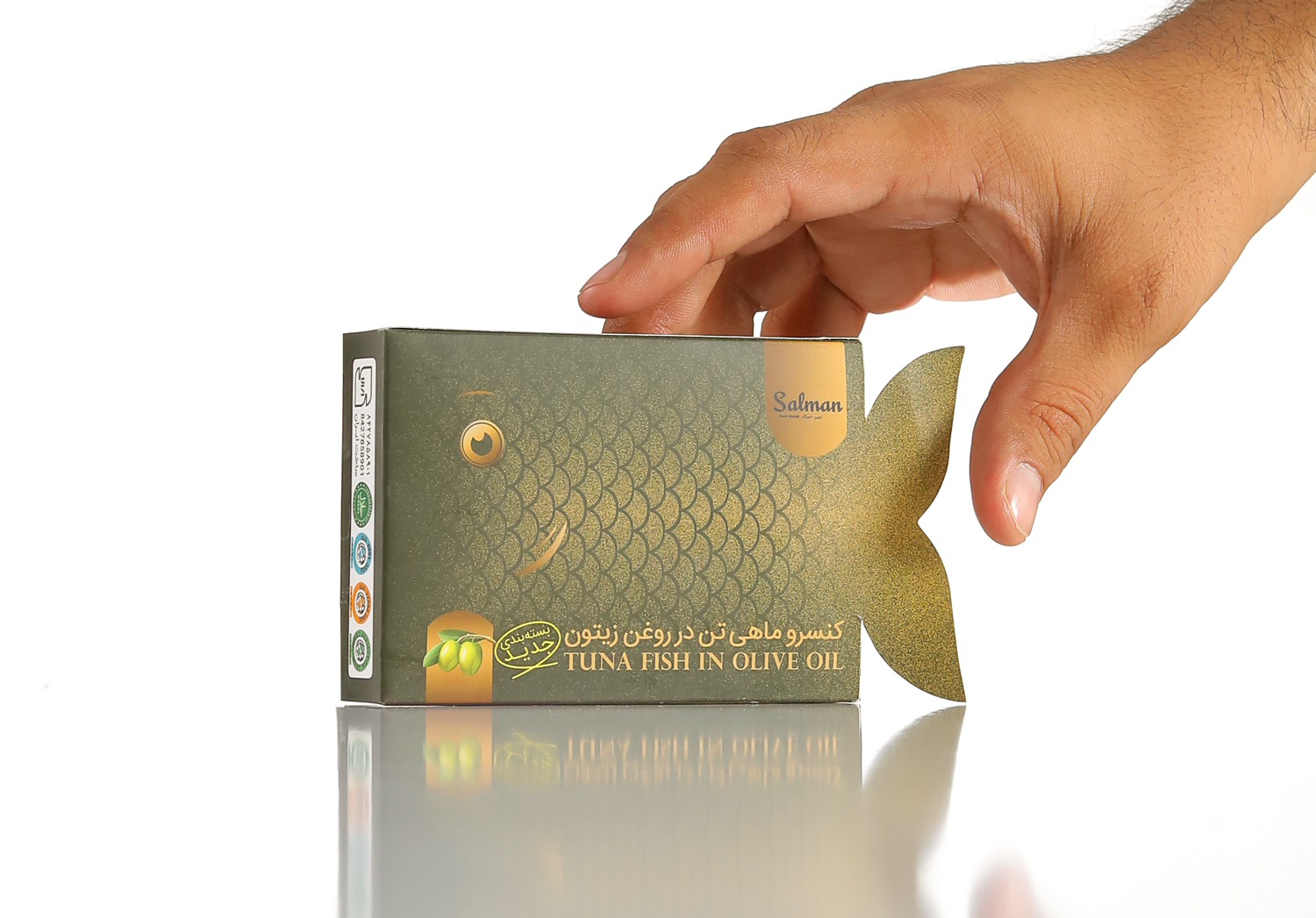 薩爾曼金槍魚罐頭包裝設計“魚鱗圖案”