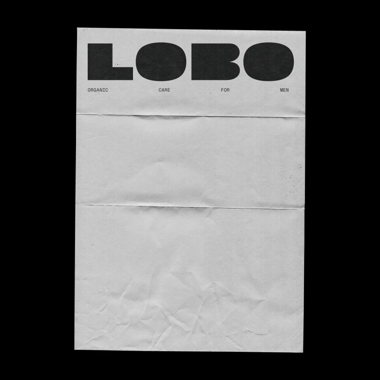 LOBO 男性有機護膚化妝品品牌logo設計包裝設計，黑灰粗體字風格