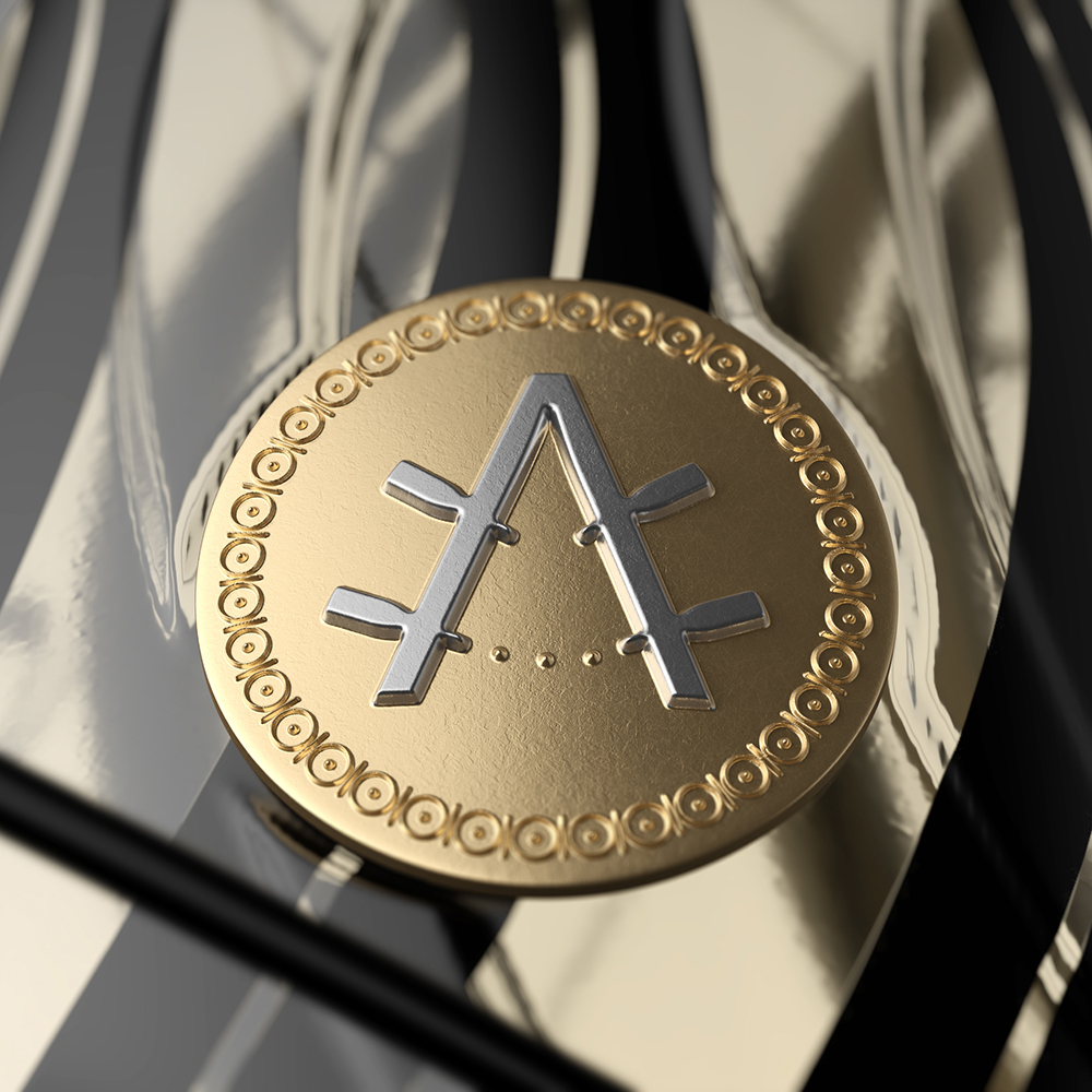 Azur 起泡酒包裝設計瓶型設計，黑金螺旋線條