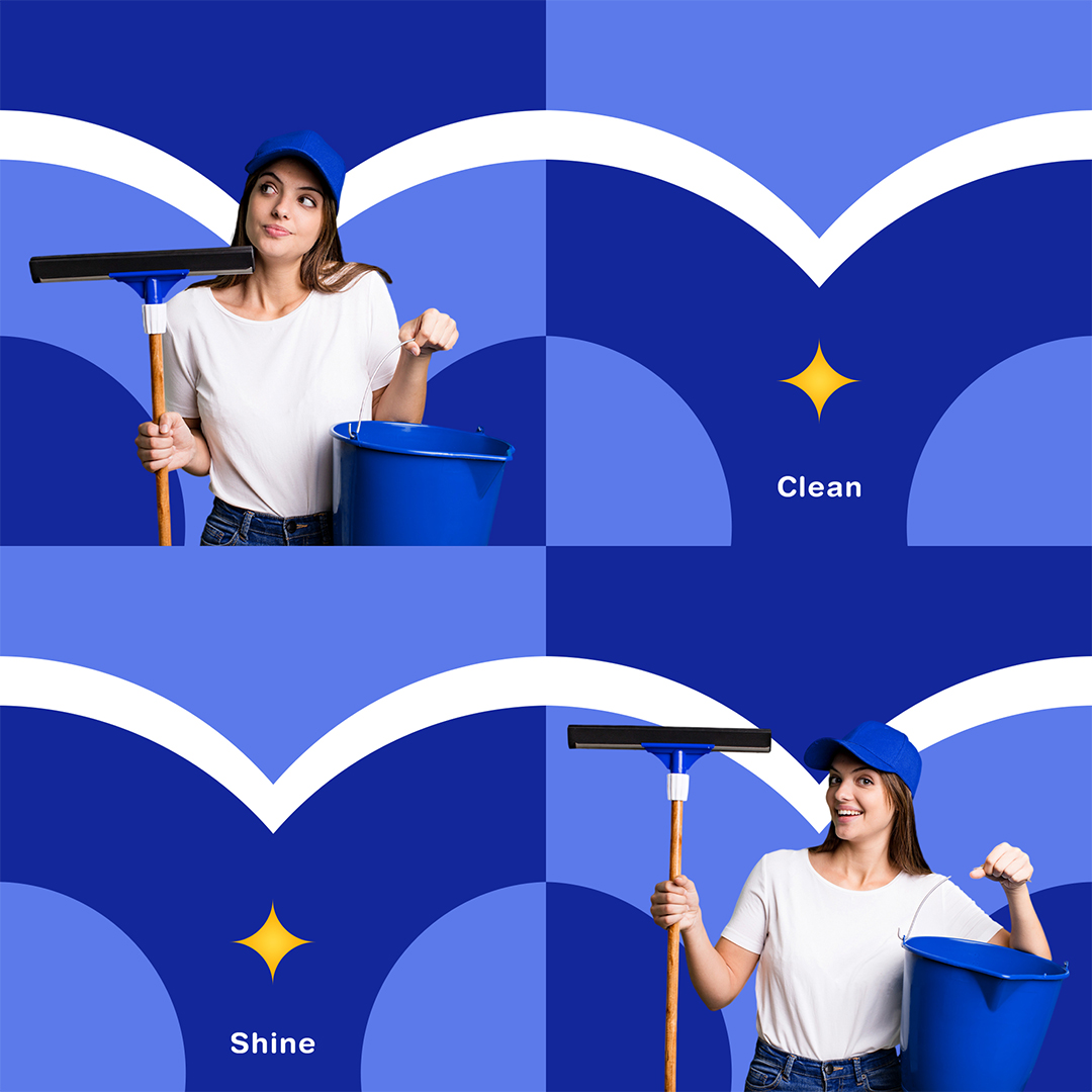 Instaclean房屋清潔服務(wù)公司logo設(shè)計(jì)vi形象設(shè)計(jì)，淡紫蘭清爽風(fēng)格