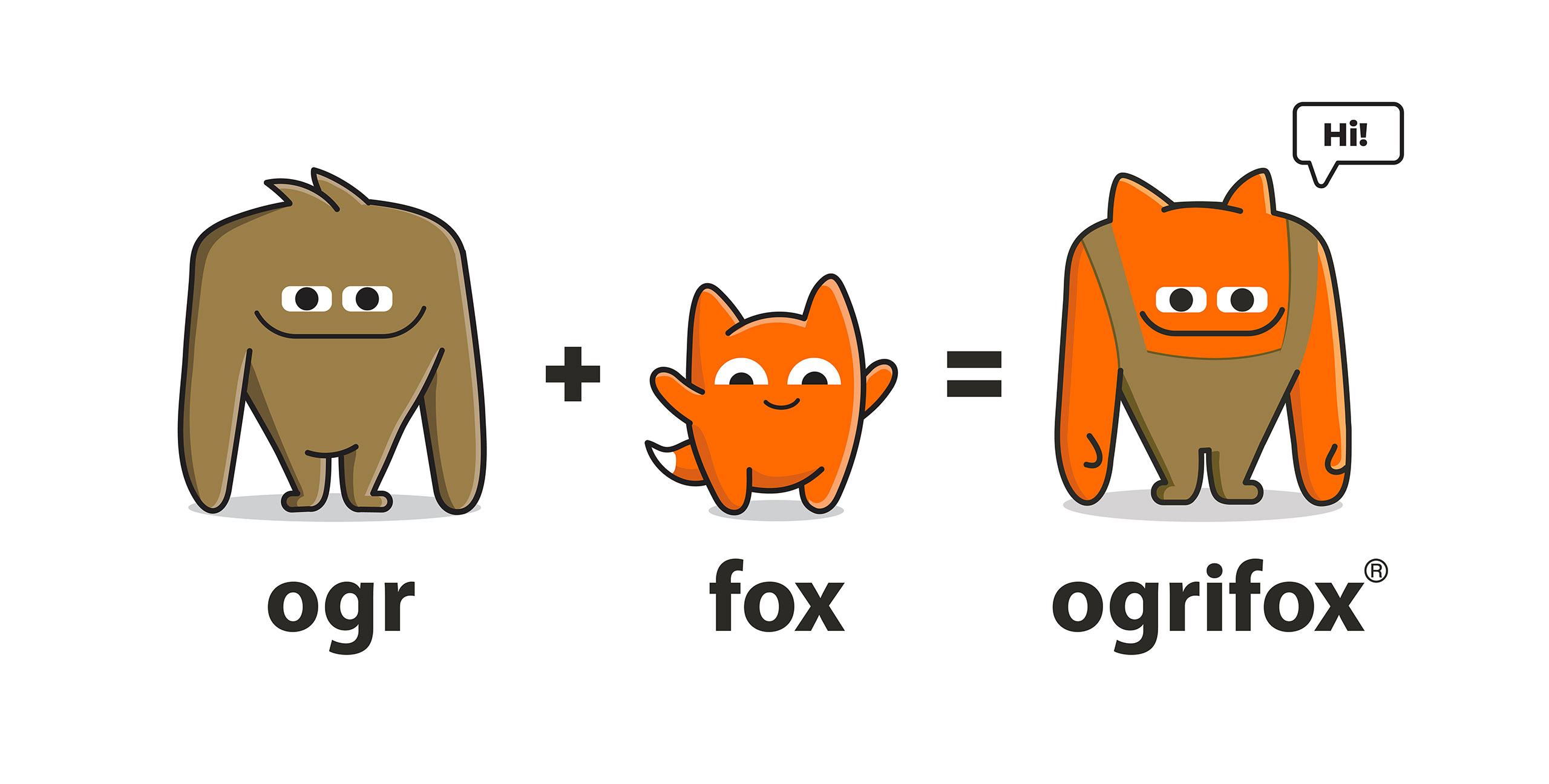 Ogrifox 安全防護服工作服服飾“狐貍巨人”品牌卡通吉祥物設計