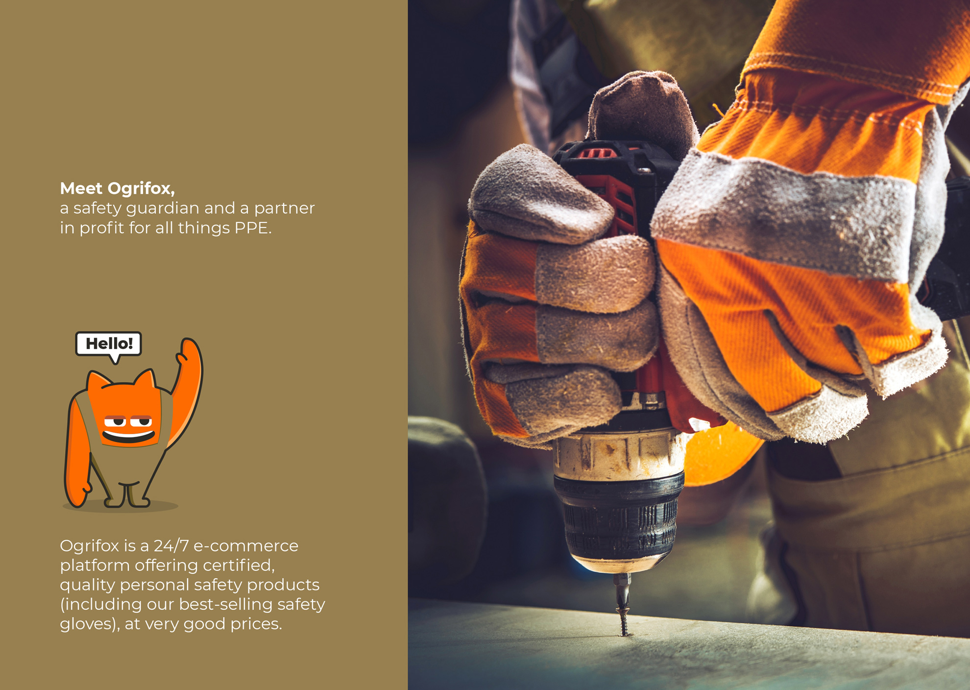 Ogrifox 安全防護服工作服服飾“狐貍巨人”品牌卡通吉祥物設計