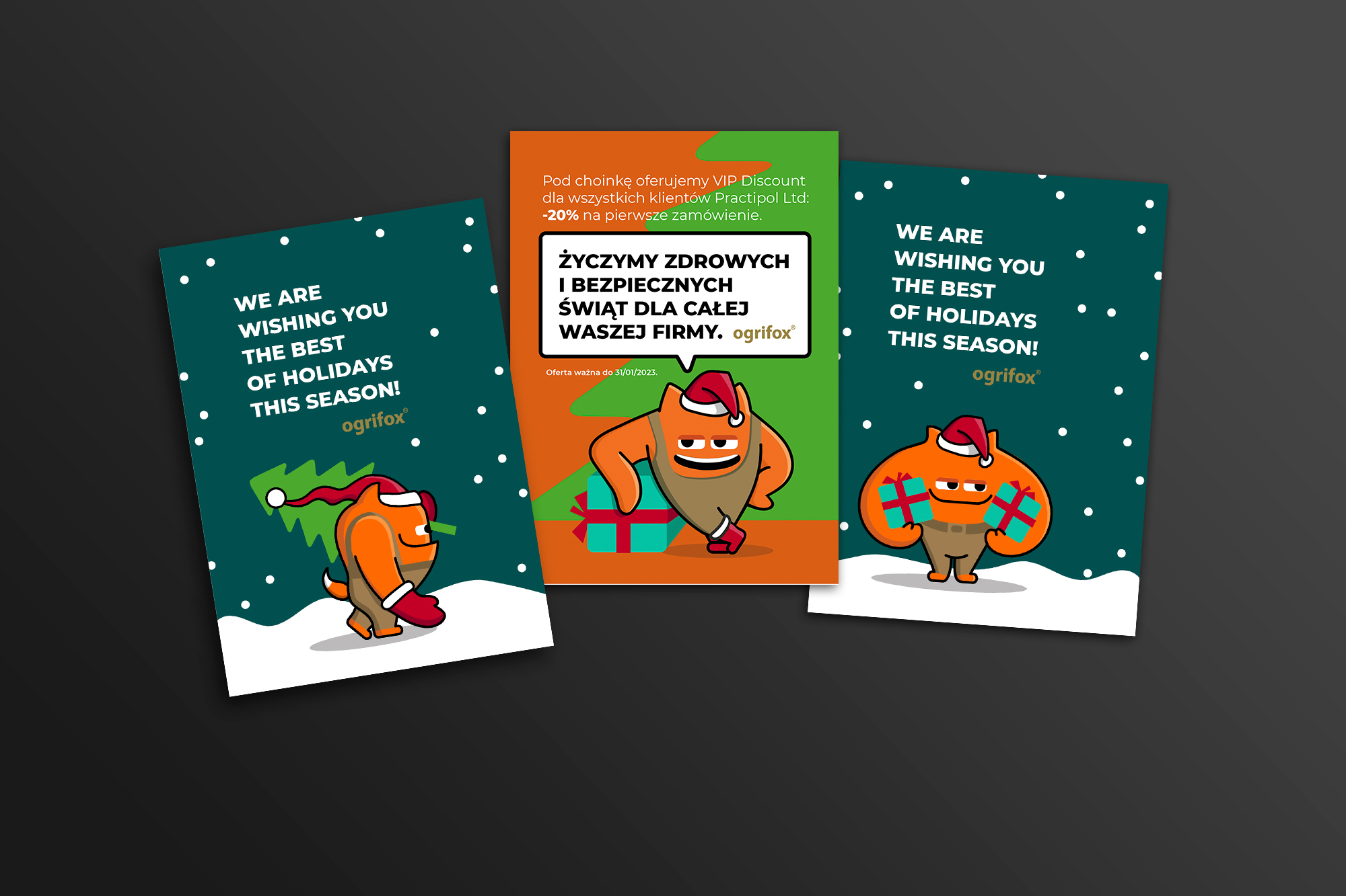 Ogrifox 安全防護服工作服服飾“狐貍巨人”品牌卡通吉祥物設計