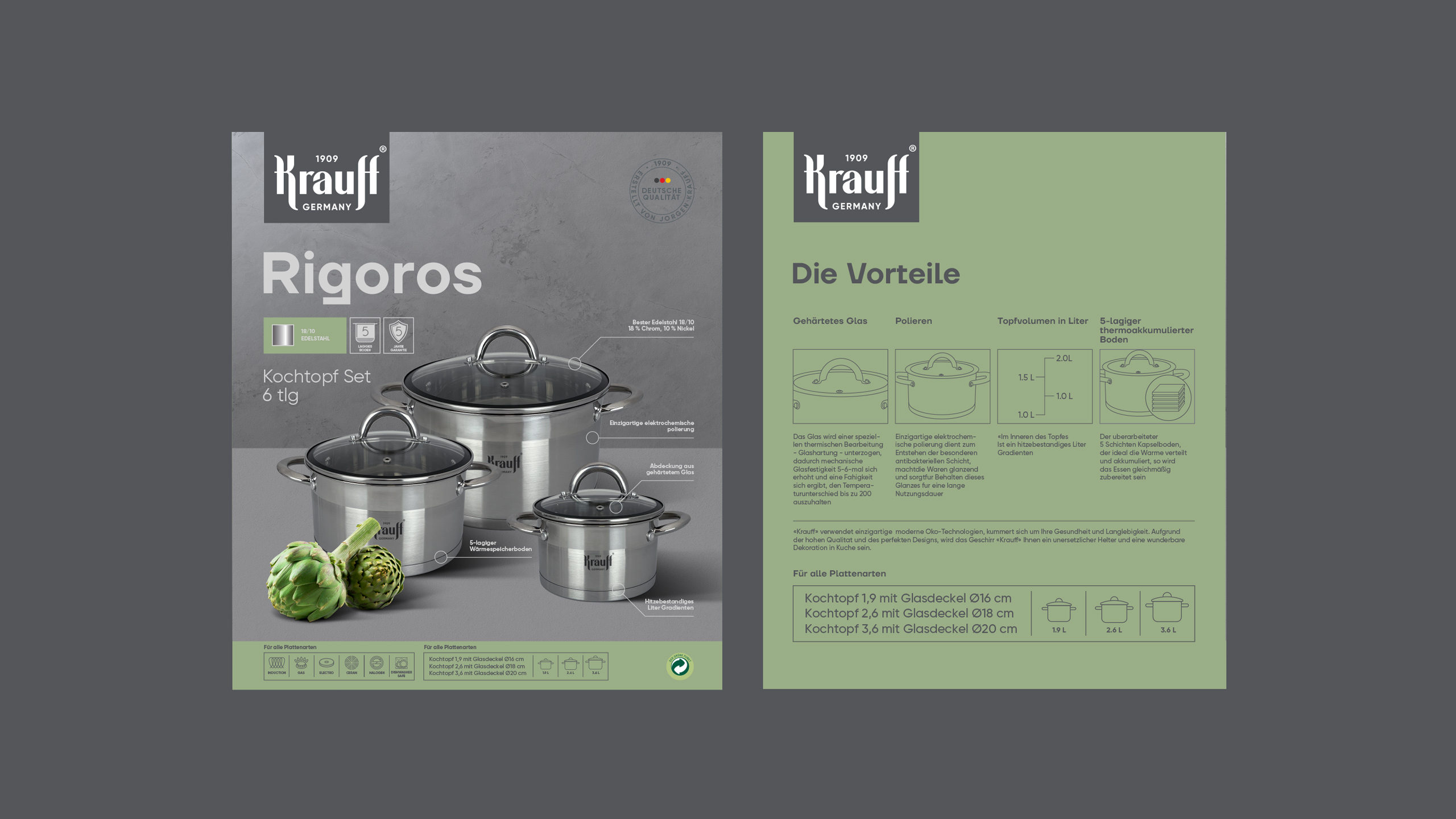 J?rgen Krauf 不銹鋼鍋具刀具品牌包裝設(shè)計logo設(shè)計