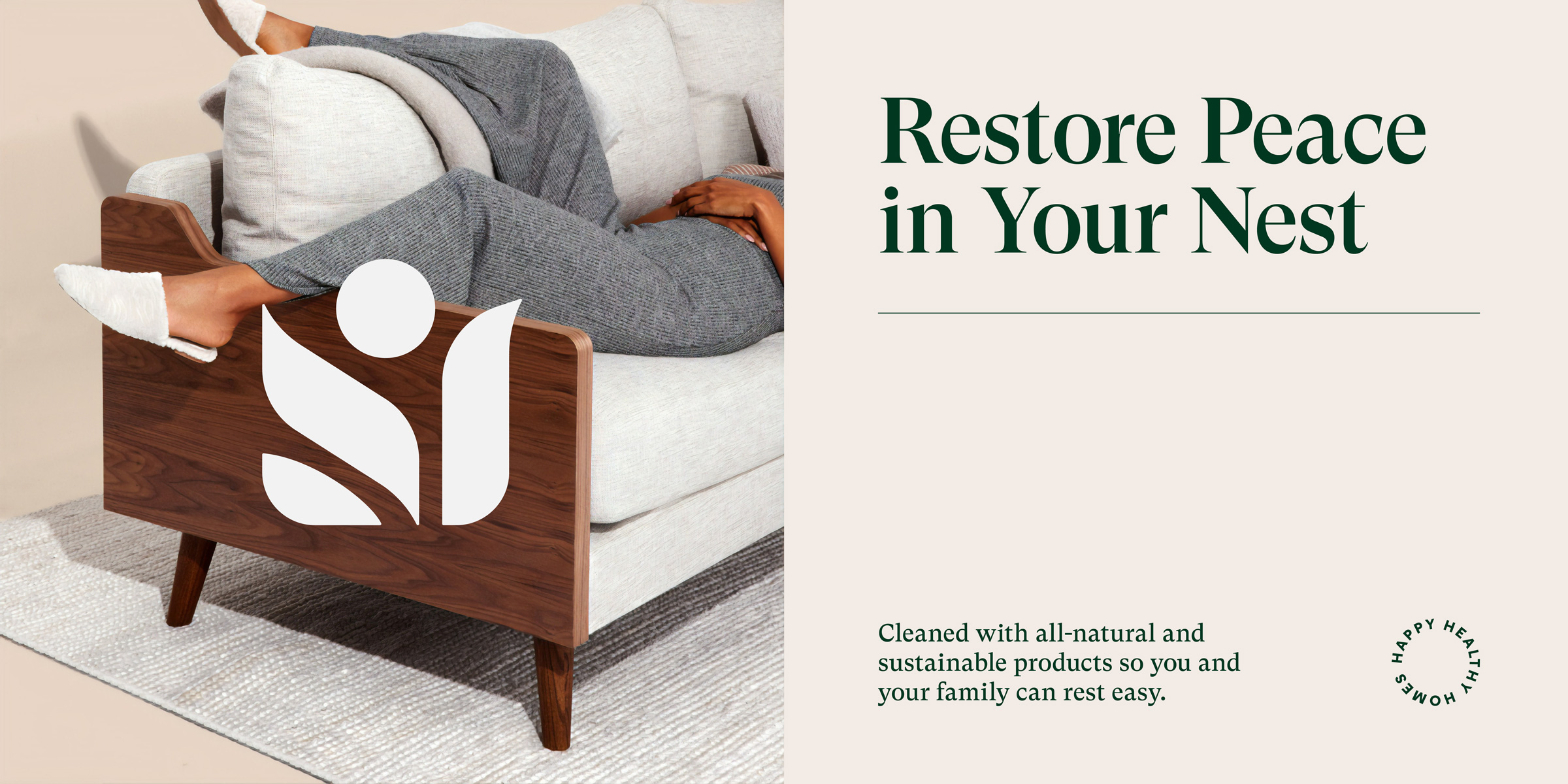 CNH全天然清潔公司logo設計“綠色花朵”元素