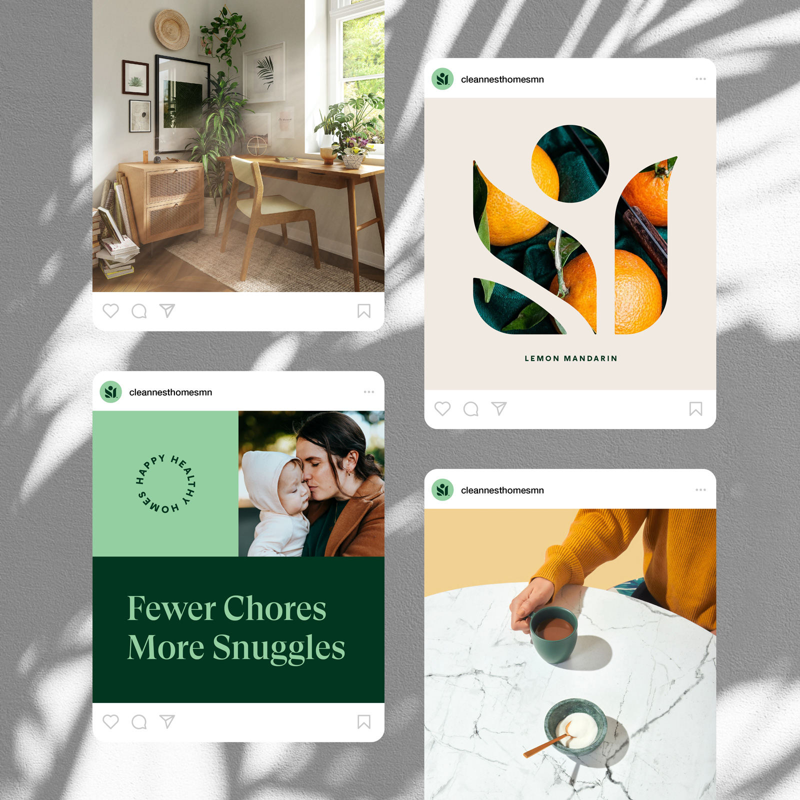 CNH全天然清潔公司logo設計“綠色花朵”元素