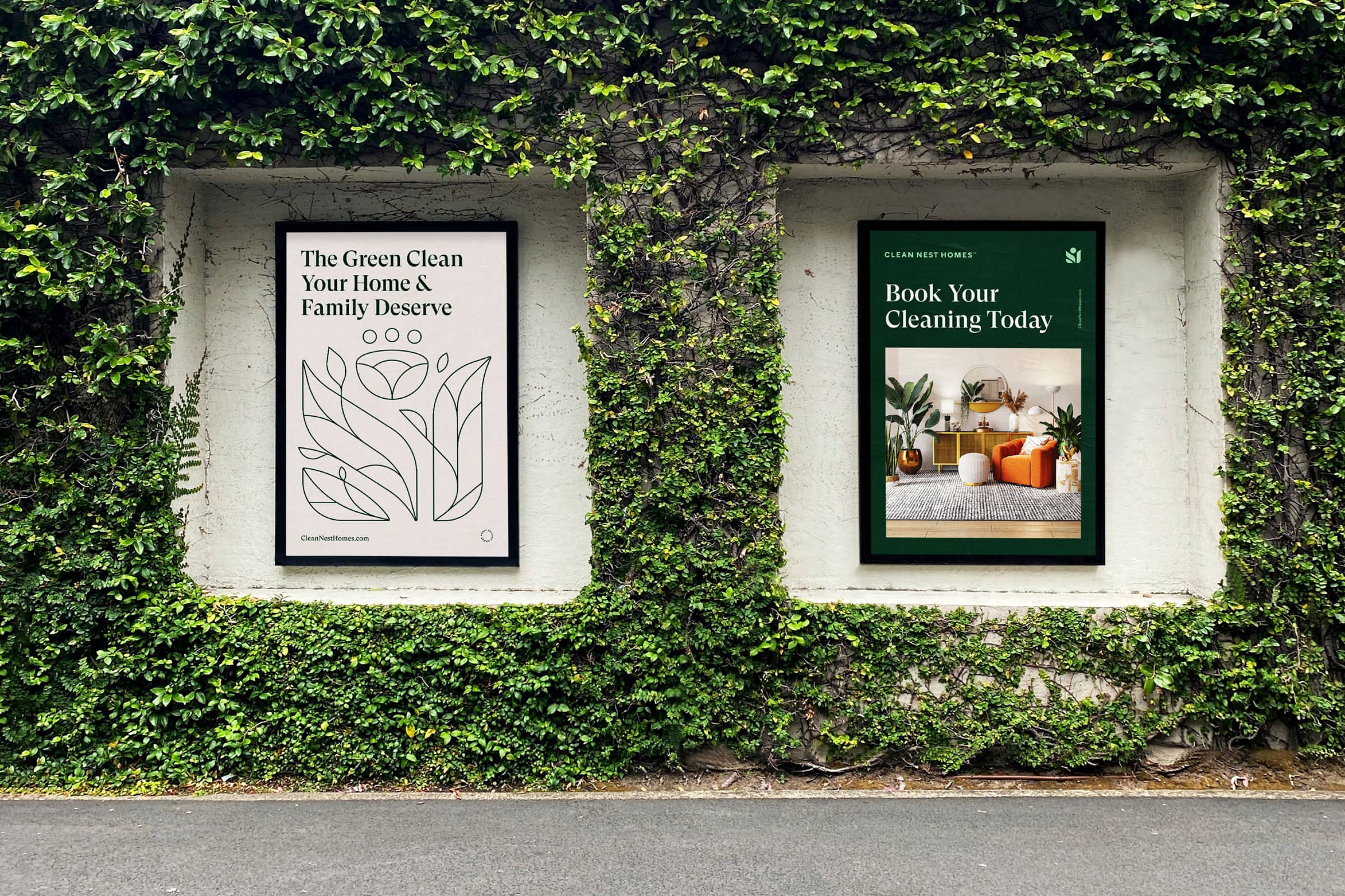 CNH全天然清潔公司logo設計“綠色花朵”元素