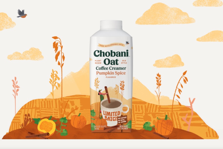 chobani.oat 燕麥牛奶乳制品包裝設(shè)計(jì)，清新燕麥插畫