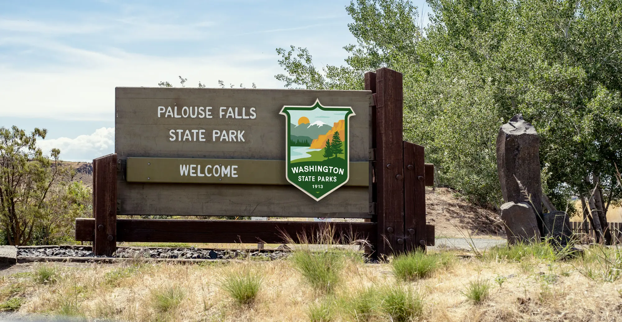 華盛頓州立深林公園logo設計，展示主要地形地貌特點