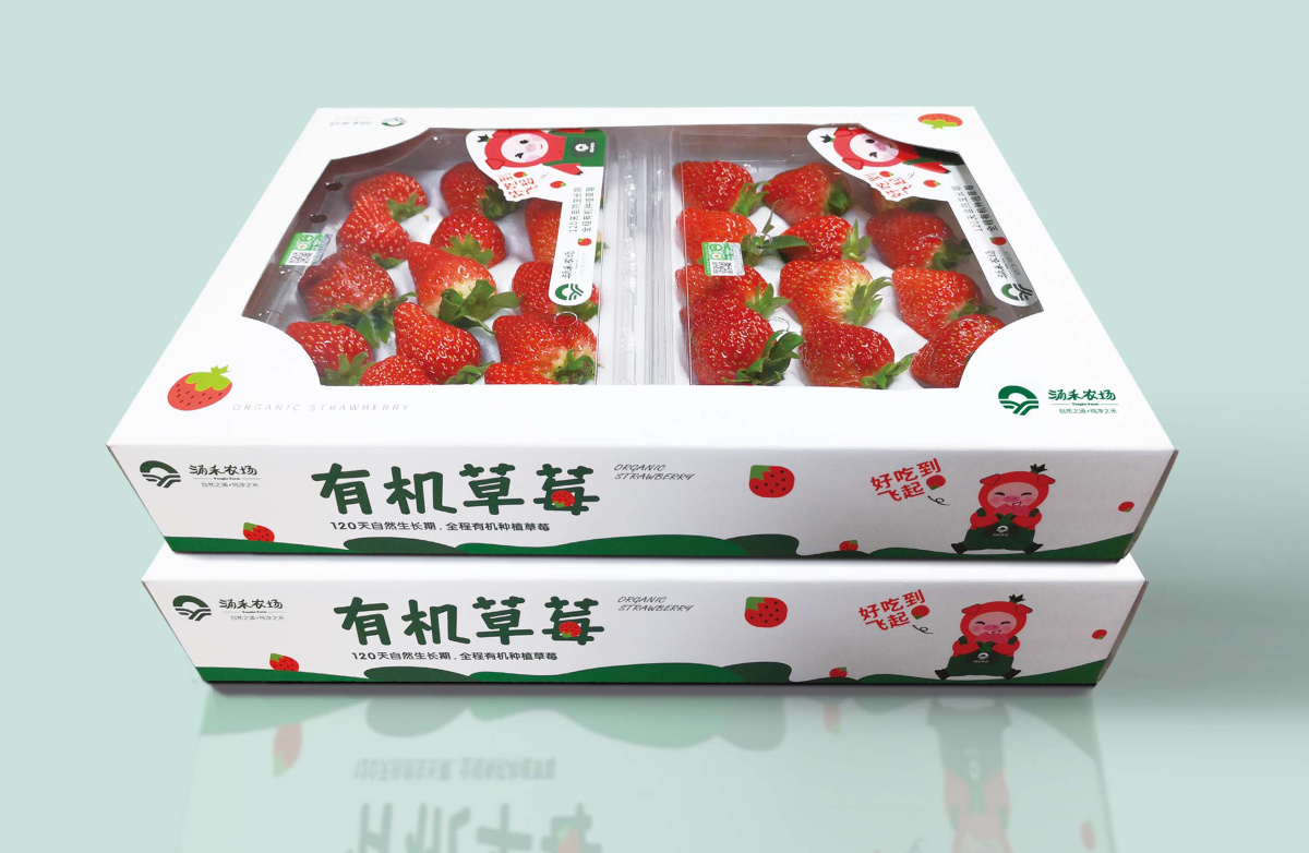 涌禾農場有機草莓品牌全案策劃設計“草莓豬”IP吉祥物設計產品包裝設計