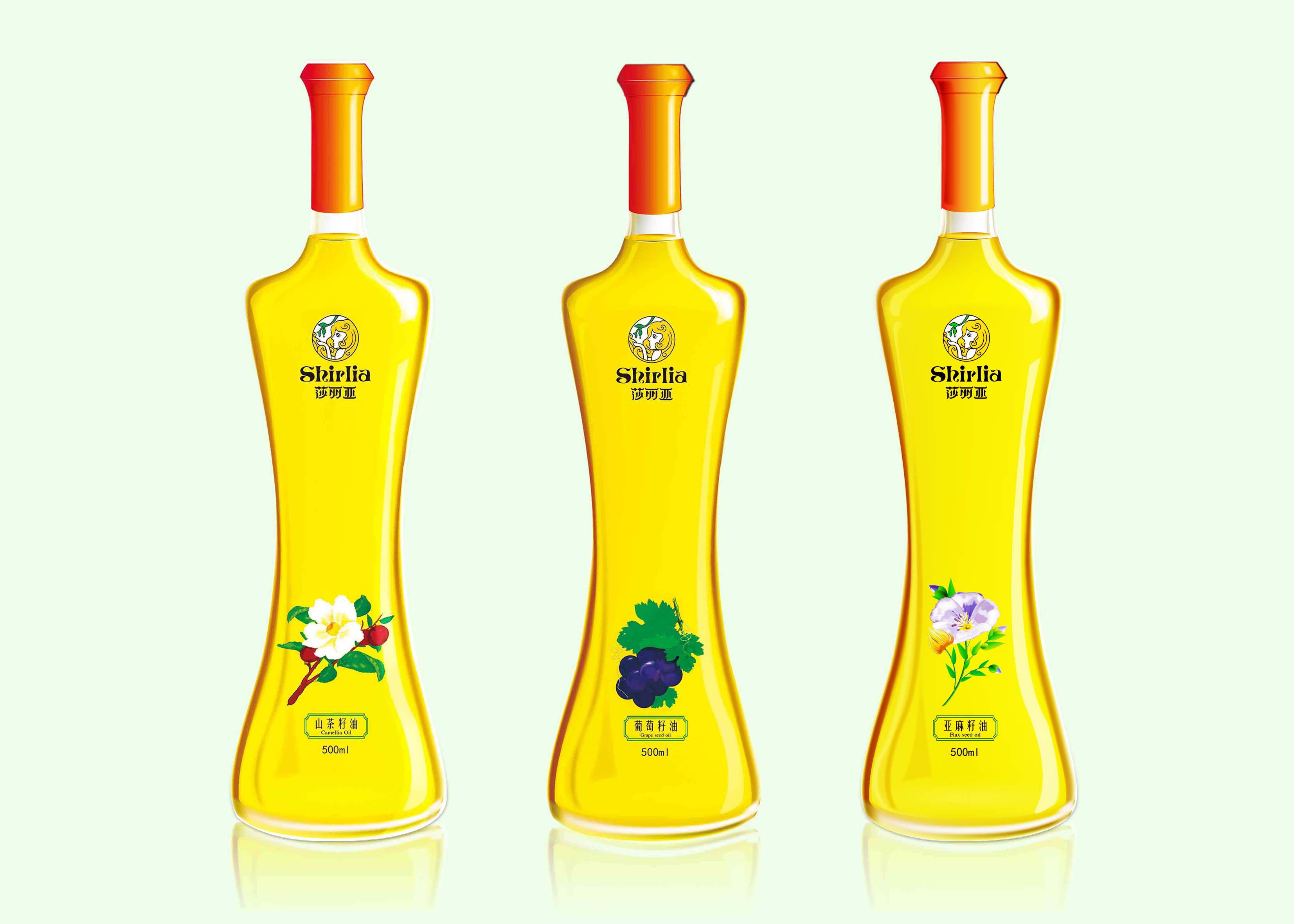 shirlia 莎麗亞食用油品牌策劃設計-logo設計包裝設計瓶型設計