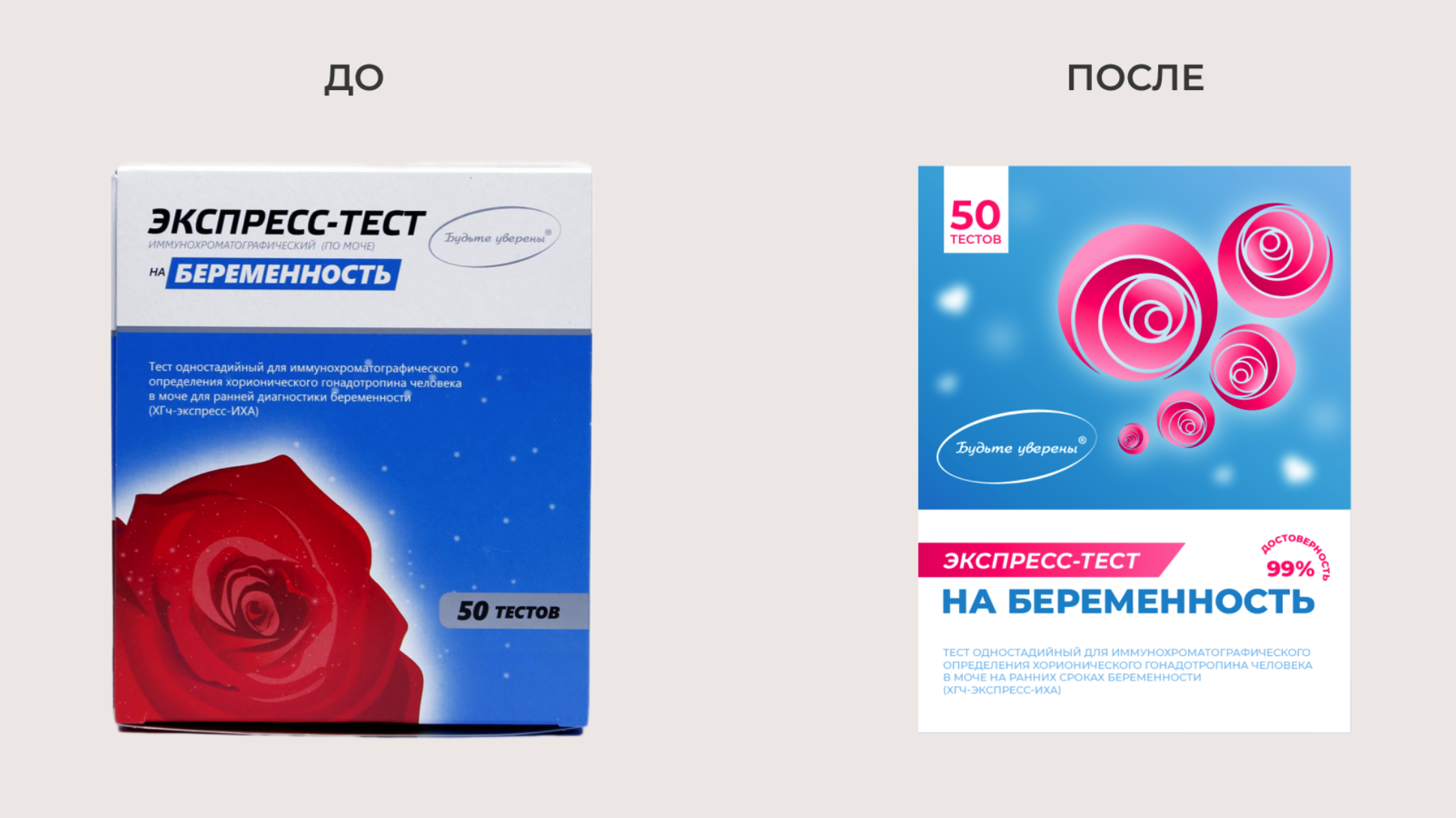 MedExpress妊娠懷孕檢測試劑內外包裝設計“藍色+玫瑰”