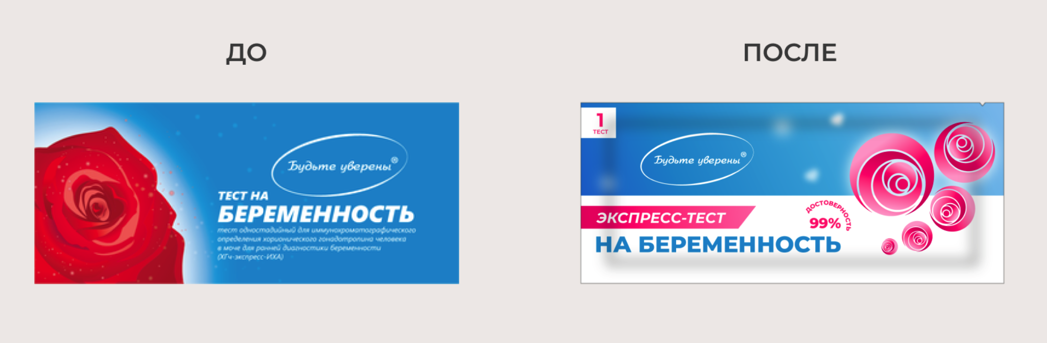 MedExpress妊娠懷孕檢測試劑內外包裝設計“藍色+玫瑰”