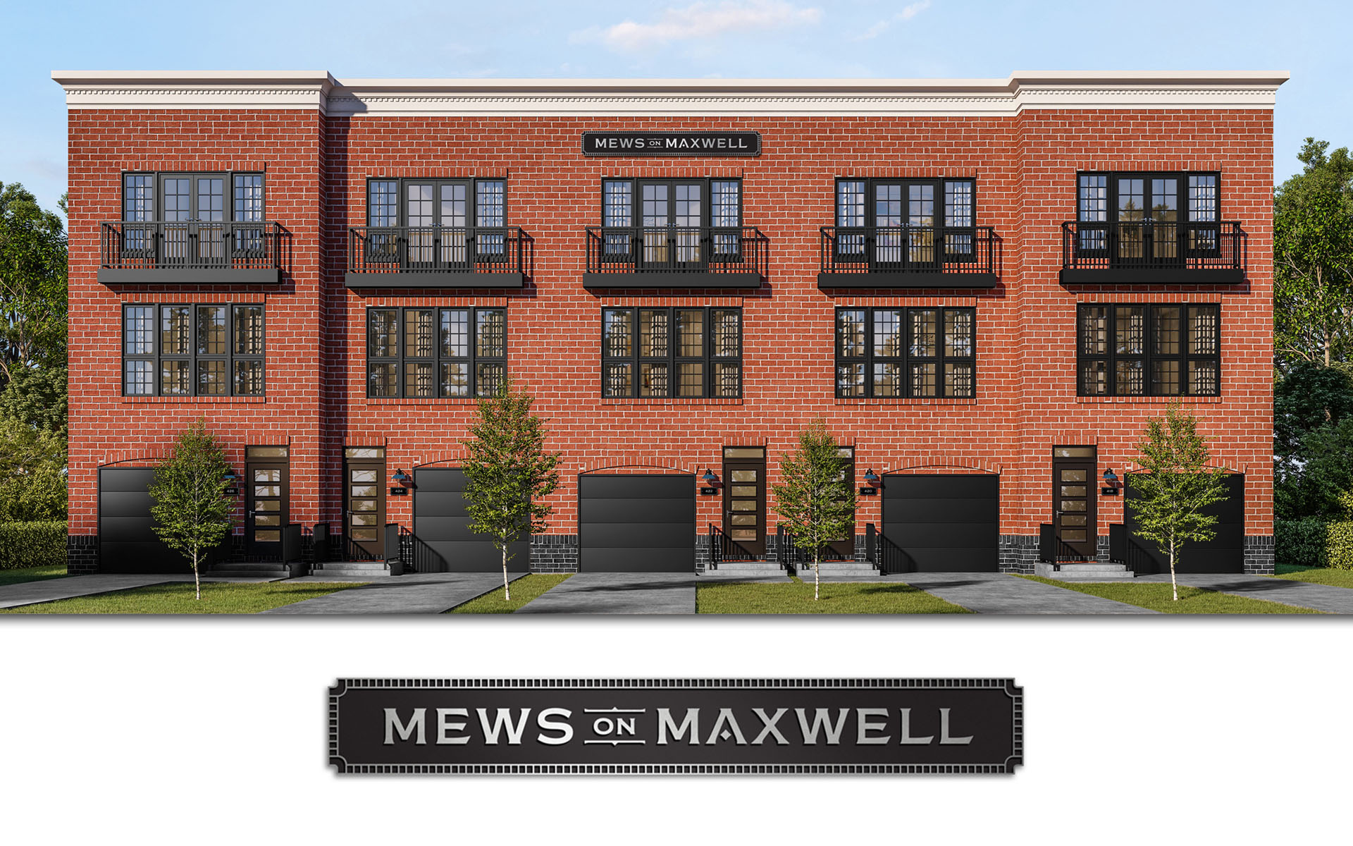 Mews 英式聯排別墅房地產樓盤項目M雙字母徽標logo設計-上海品牌設計公司