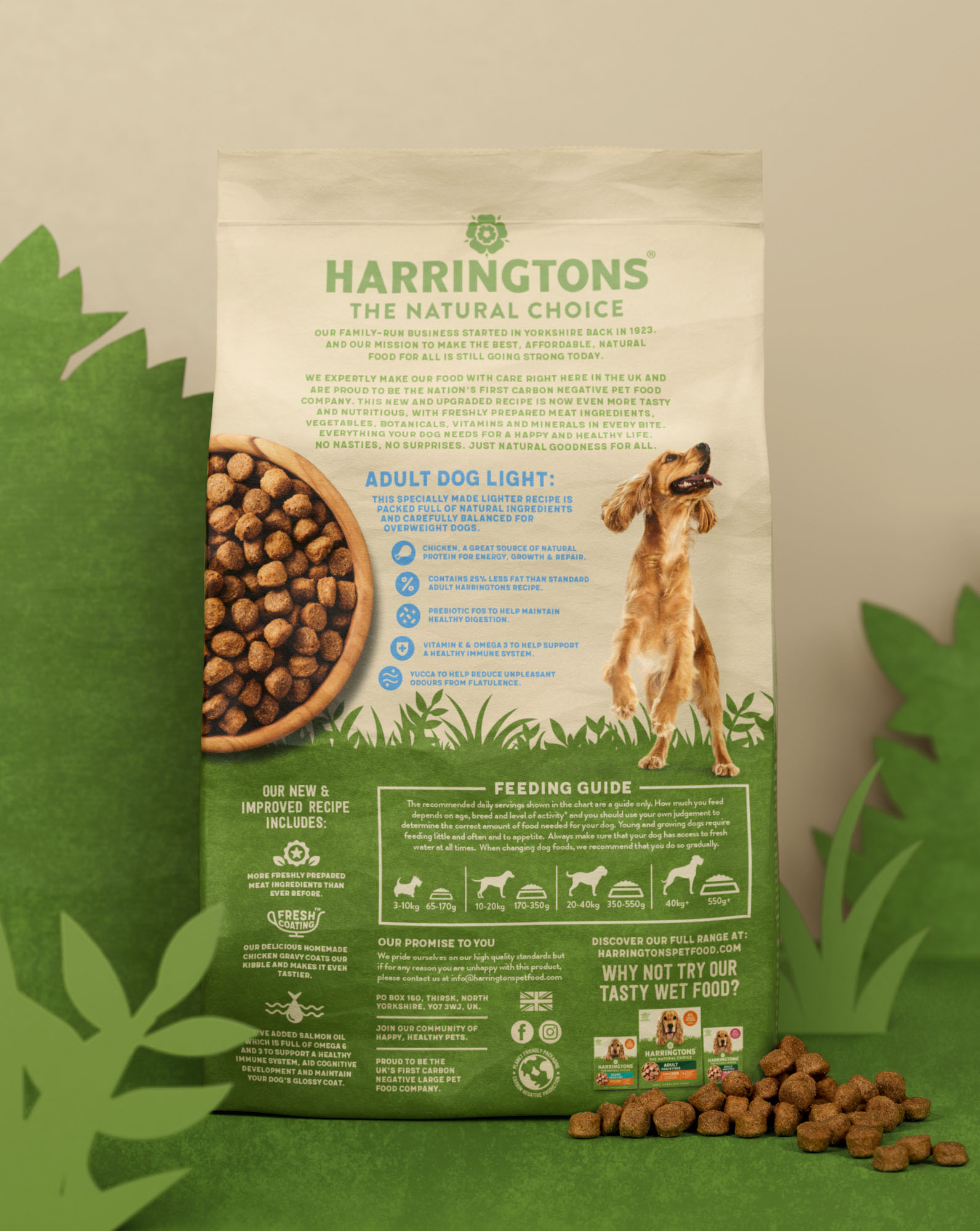 Harringtons哈靈頓貓糧狗糧寵物食品包裝設計，“草地動物”視覺貫穿所有包裝