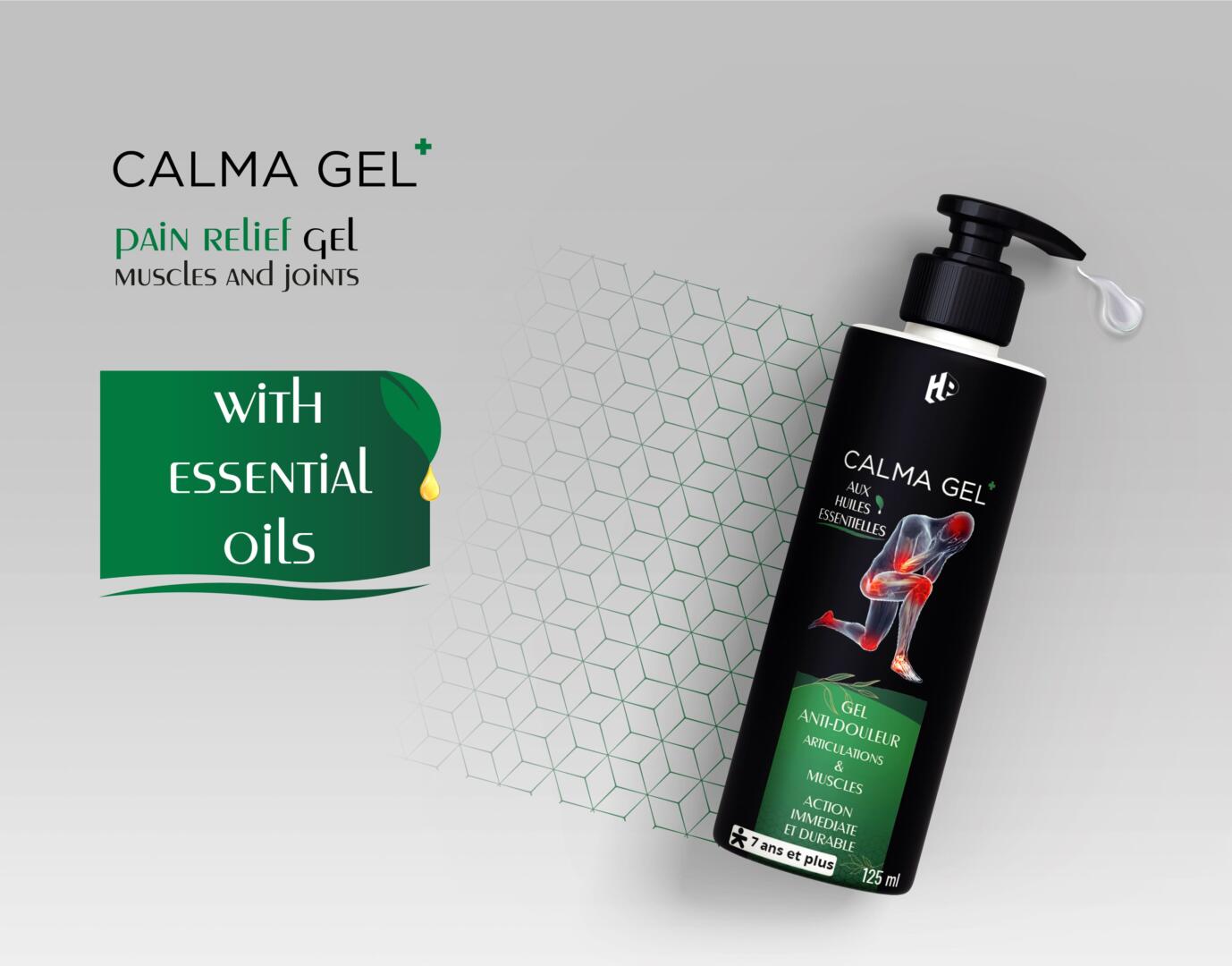 CALMA GEL 緩解肌肉疼痛和關節靈活鈣鎂凝膠包裝設計