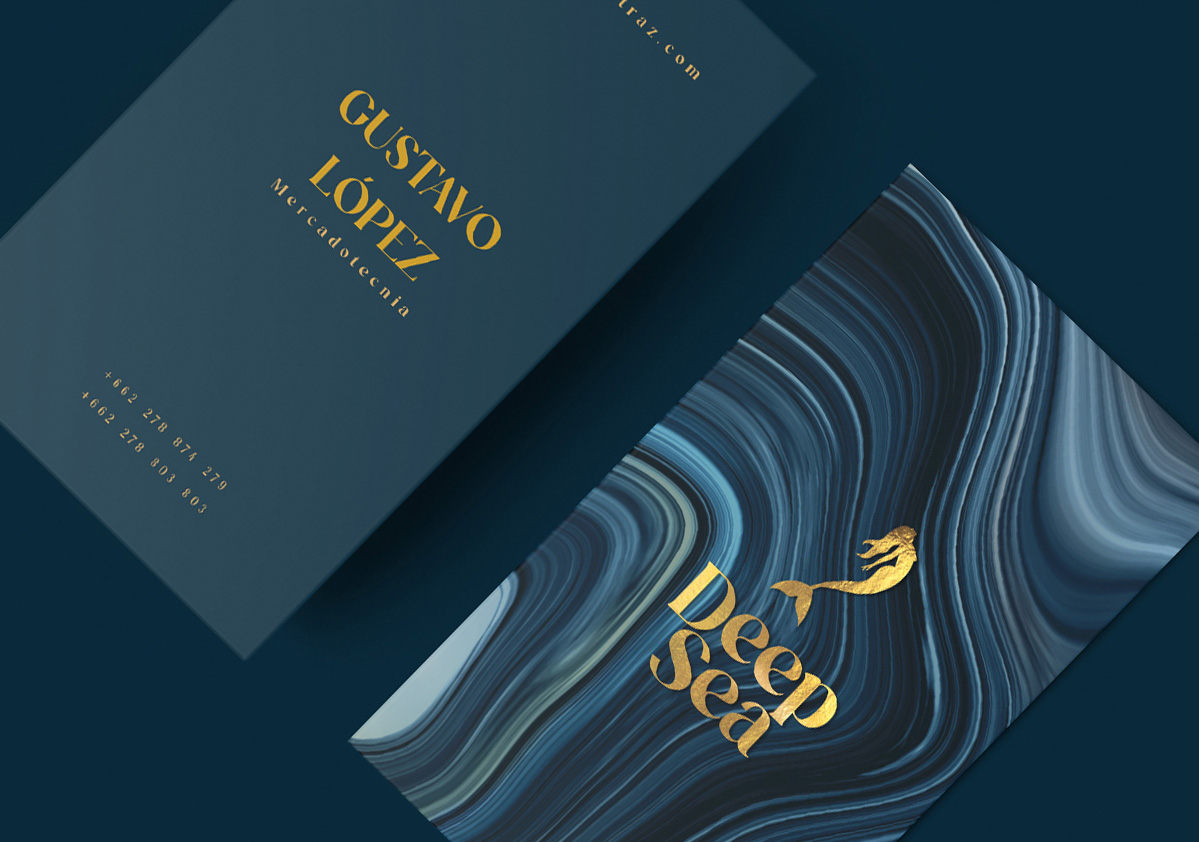 Deep Sea 海鹽美人魚logo設計與藍色波紋風格包裝設計-上海logo包裝設計公司