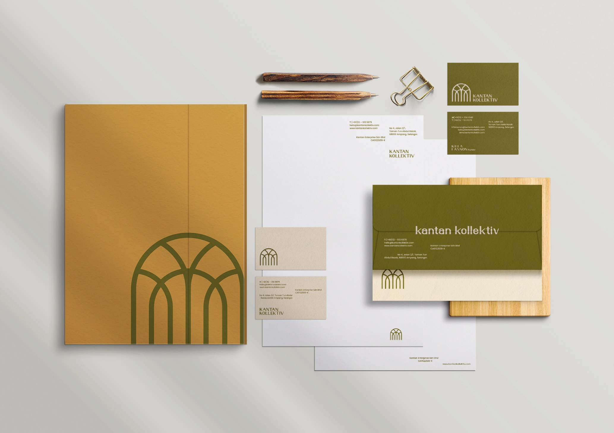 Kantan手工藤制家具家居裝飾公司品牌logo設計vi設計，標志性家具、藤編和拱形窗戶組合