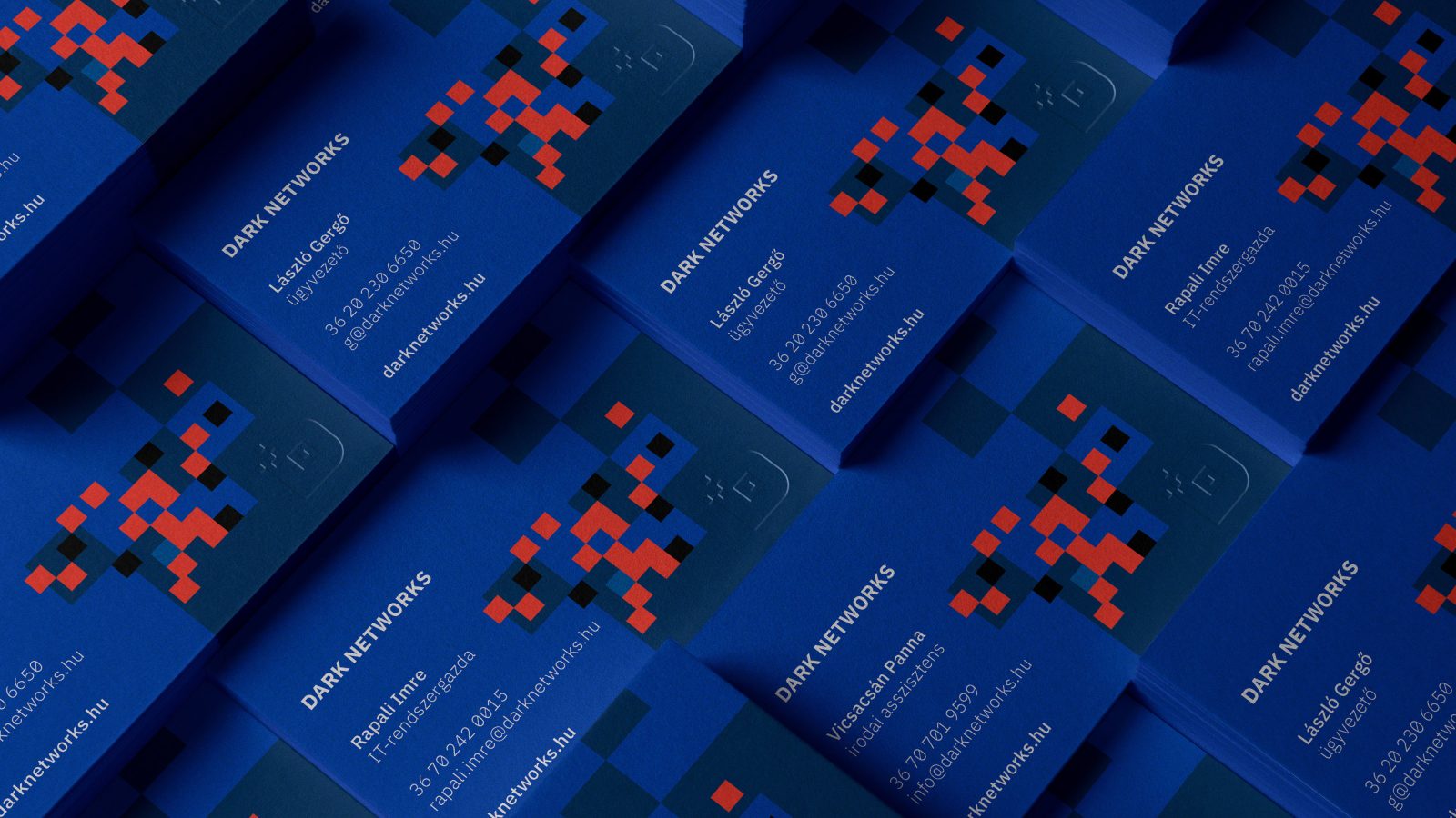 Dark Networks IT服務科技公司品牌視覺形象vi設計“像素網絡”元素