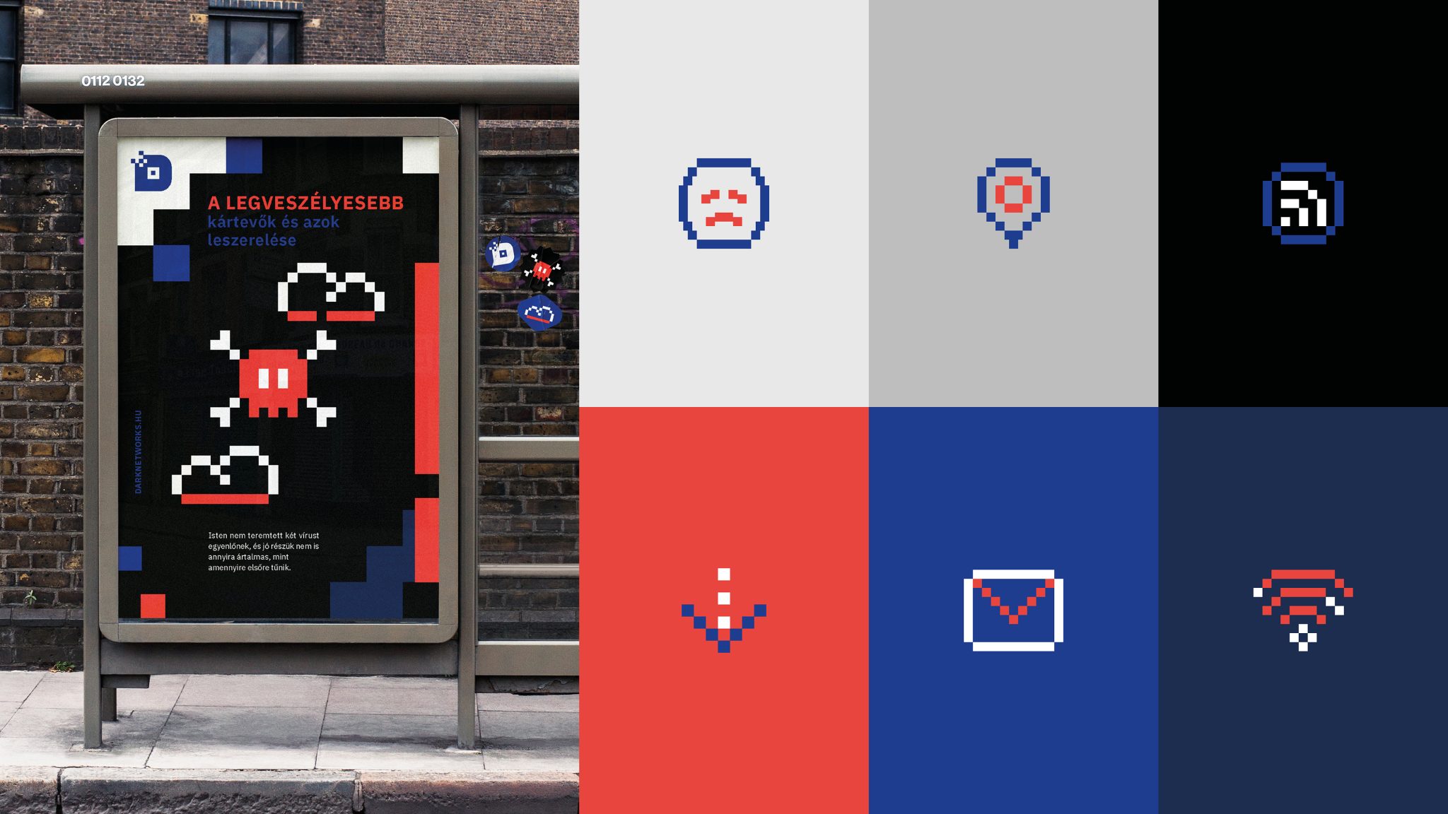 Dark Networks IT服務科技公司品牌視覺形象vi設計“像素網絡”元素