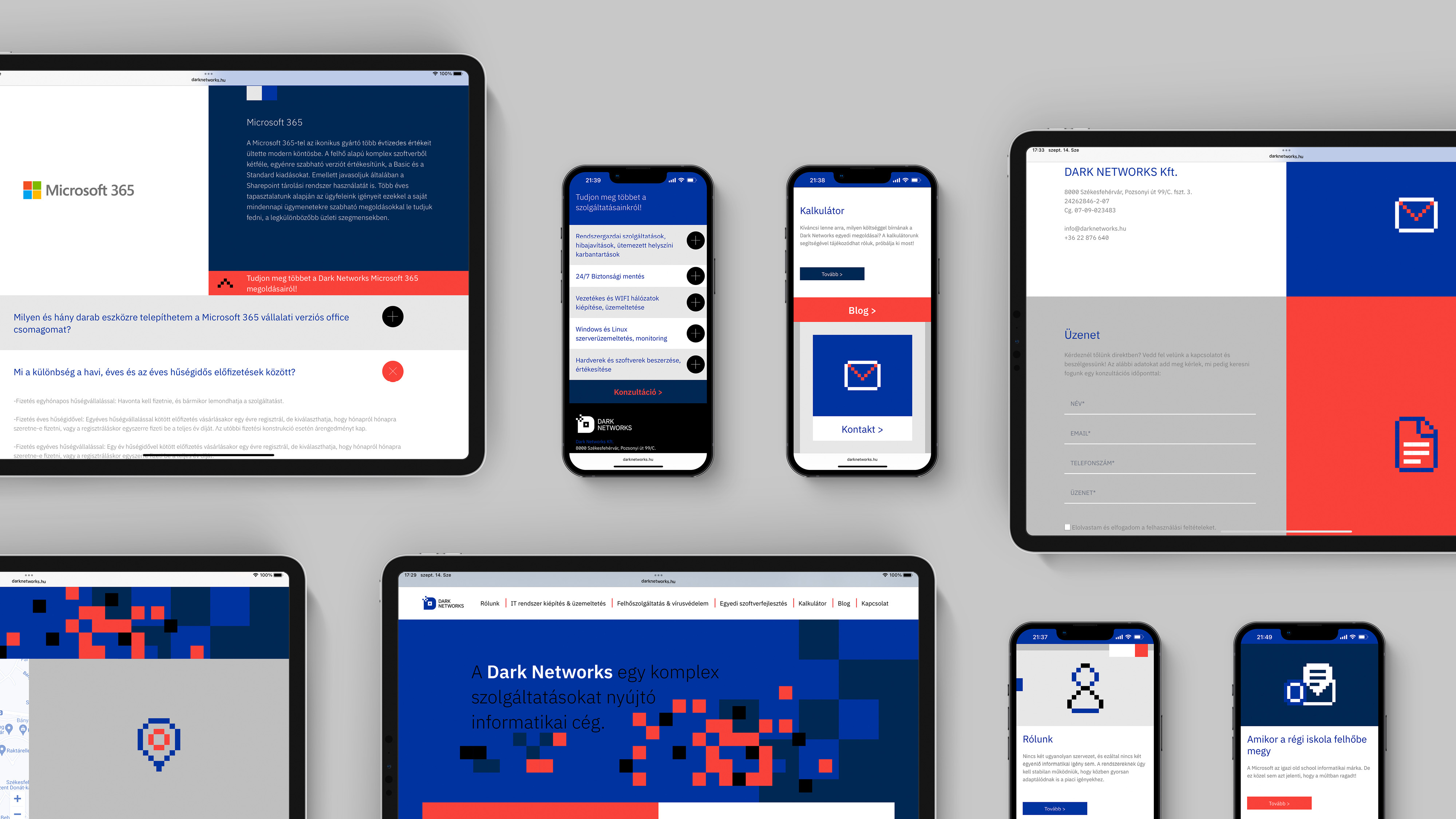 Dark Networks IT服務科技公司品牌視覺形象vi設計“像素網絡”元素
