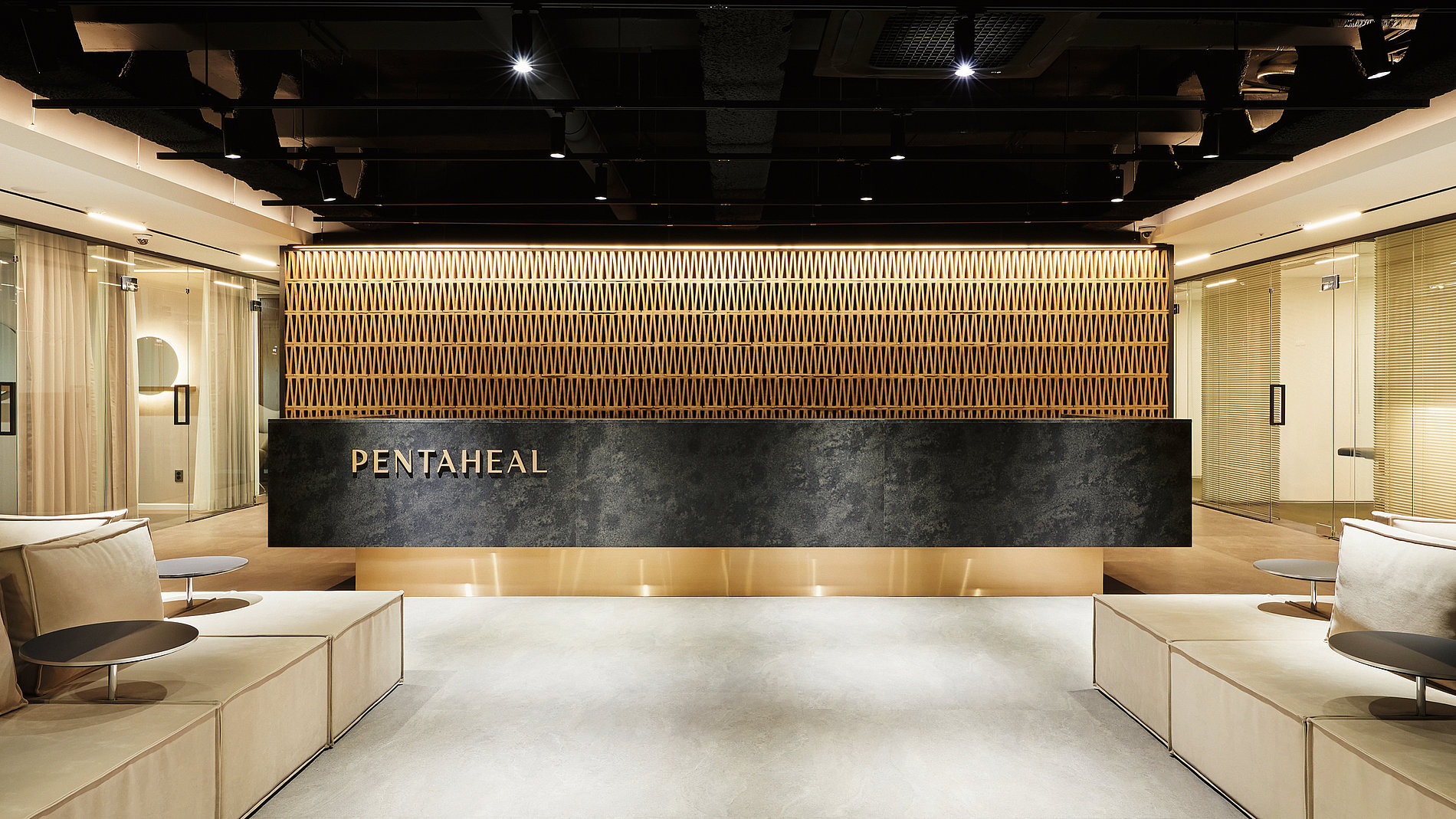 PENTAHEAL 私人醫(yī)療診所logo設計vi設計，字母P、T和H組成醫(yī)學十字符號