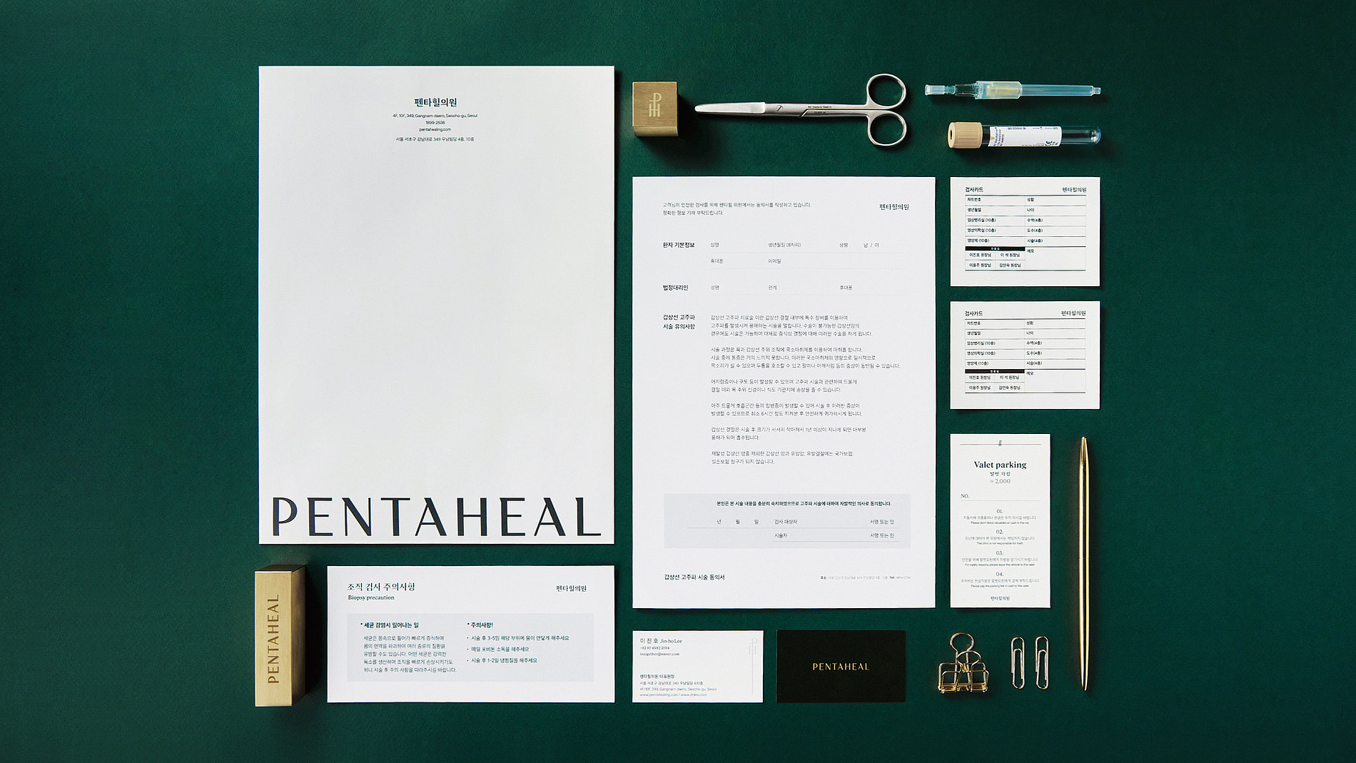 PENTAHEAL 私人醫(yī)療診所logo設計vi設計，字母P、T和H組成醫(yī)學十字符號