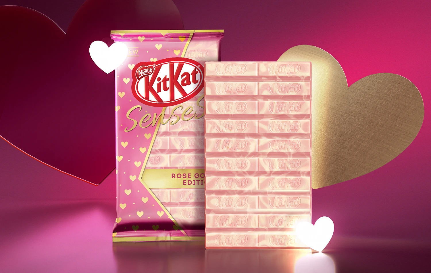 KitKat巧克力包裝設計，字母k品牌識別版式