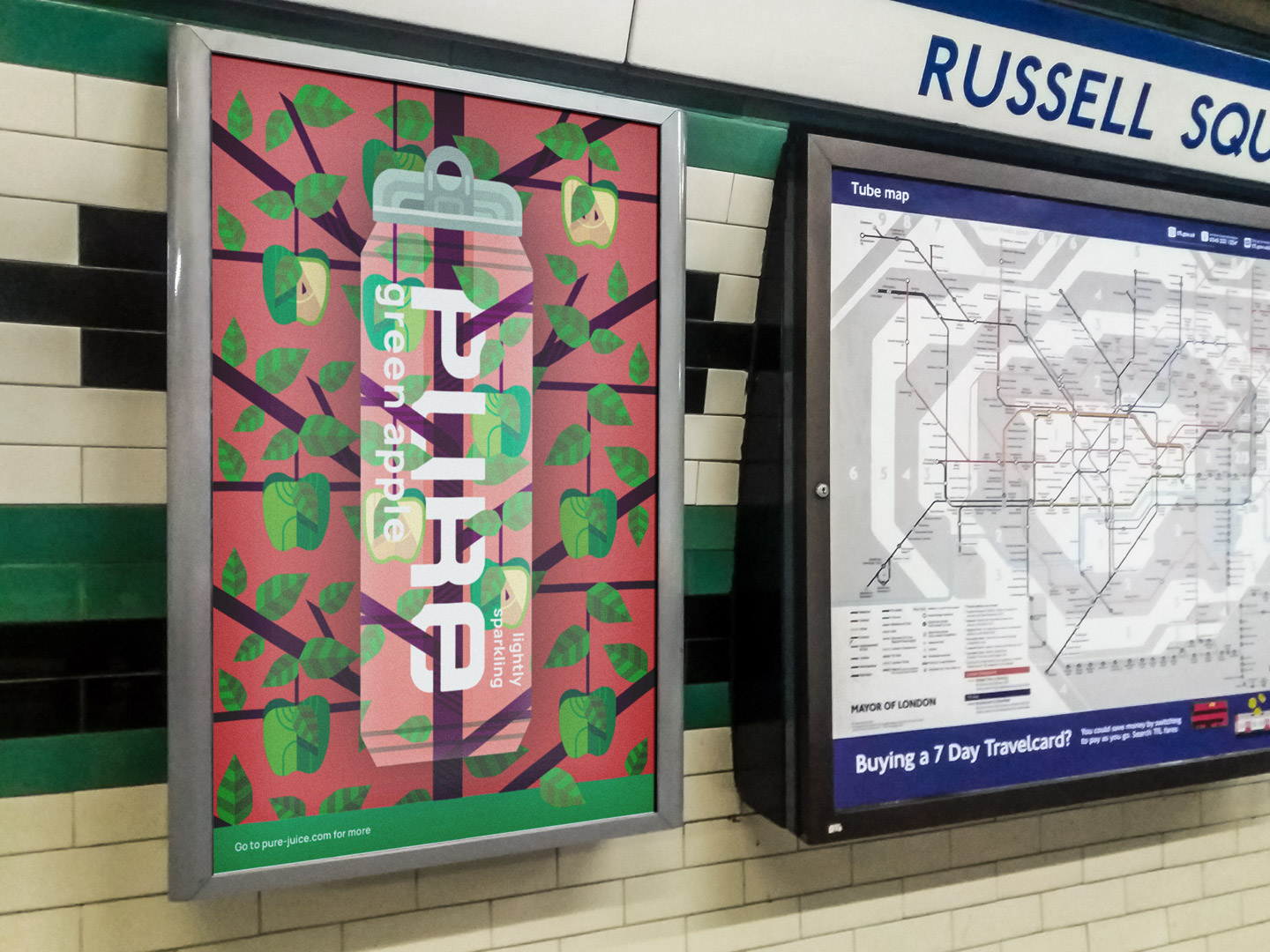 PURE罐裝蘇打水氣泡濃縮果汁飲料包裝設計“幾何圖案風格”