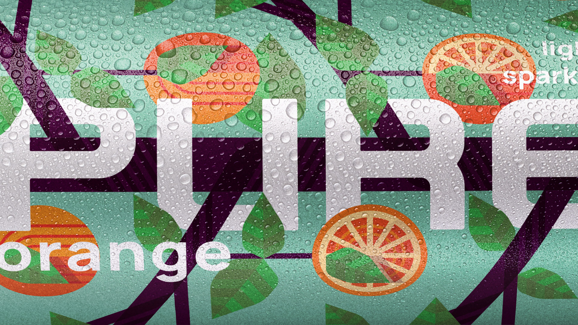 PURE罐裝蘇打水氣泡濃縮果汁飲料包裝設計“幾何圖案風格”