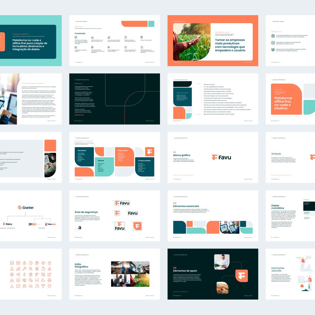 Favu 農業互聯網信息平臺品牌起名/logo設計/品牌vi形象設計策劃，圓角字母F