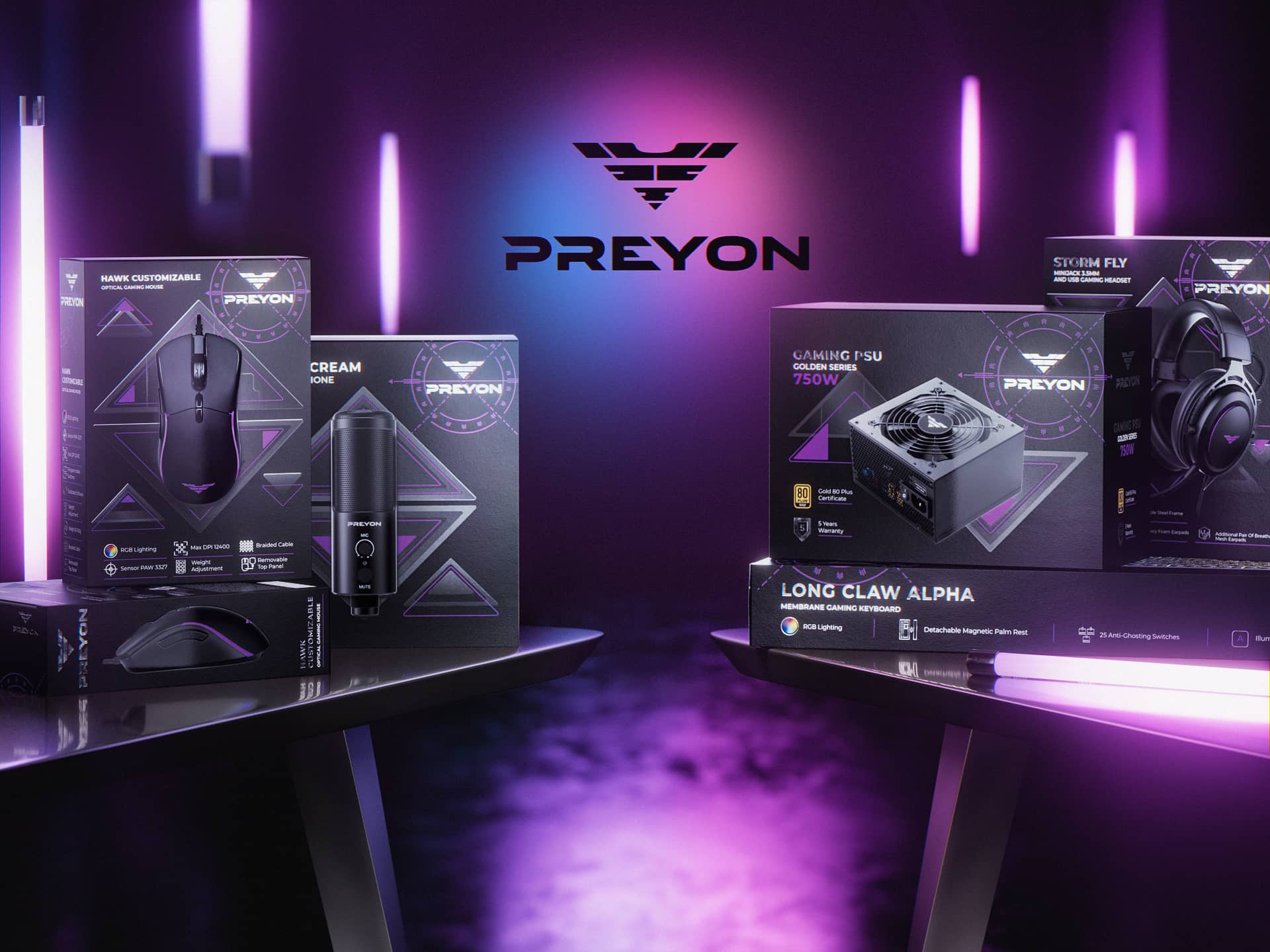 Preyon電腦游戲裝備品牌創(chuàng)建-品牌起名logo設(shè)計包裝設(shè)計,軍事美學(xué)風(fēng)格 Preyon電腦游戲裝備品牌創(chuàng)建-品牌起名logo設(shè)計包裝設(shè)計,軍事美學(xué)風(fēng)格