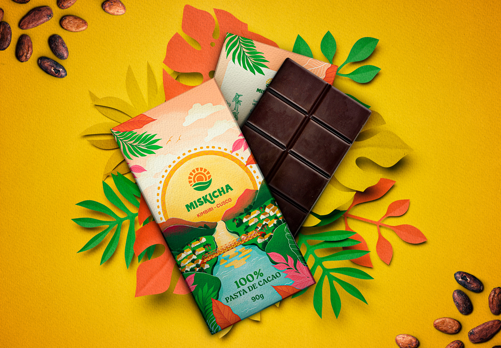 Miskicha 巧克力包裝設(shè)計自然風景插畫設(shè)計