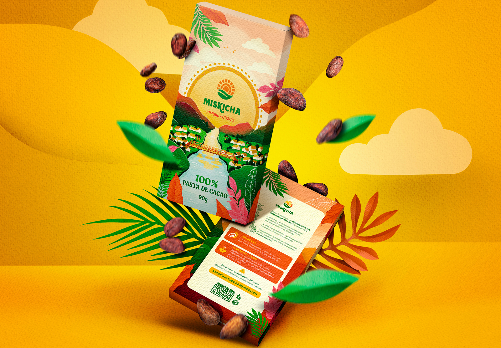 Miskicha 巧克力包裝設(shè)計自然風景插畫設(shè)計