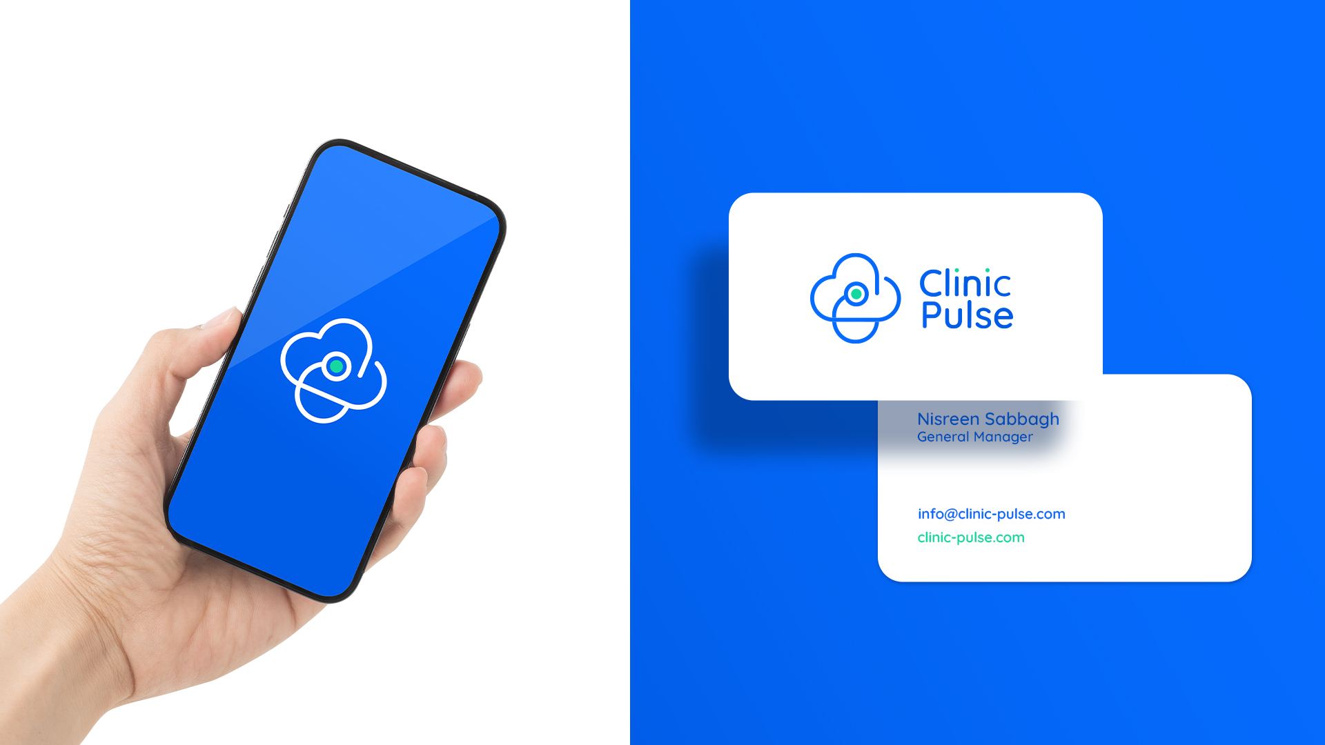 Clinic診所醫療管理軟件品牌 logo設計，心臟、紅十字會徽章和聽診器