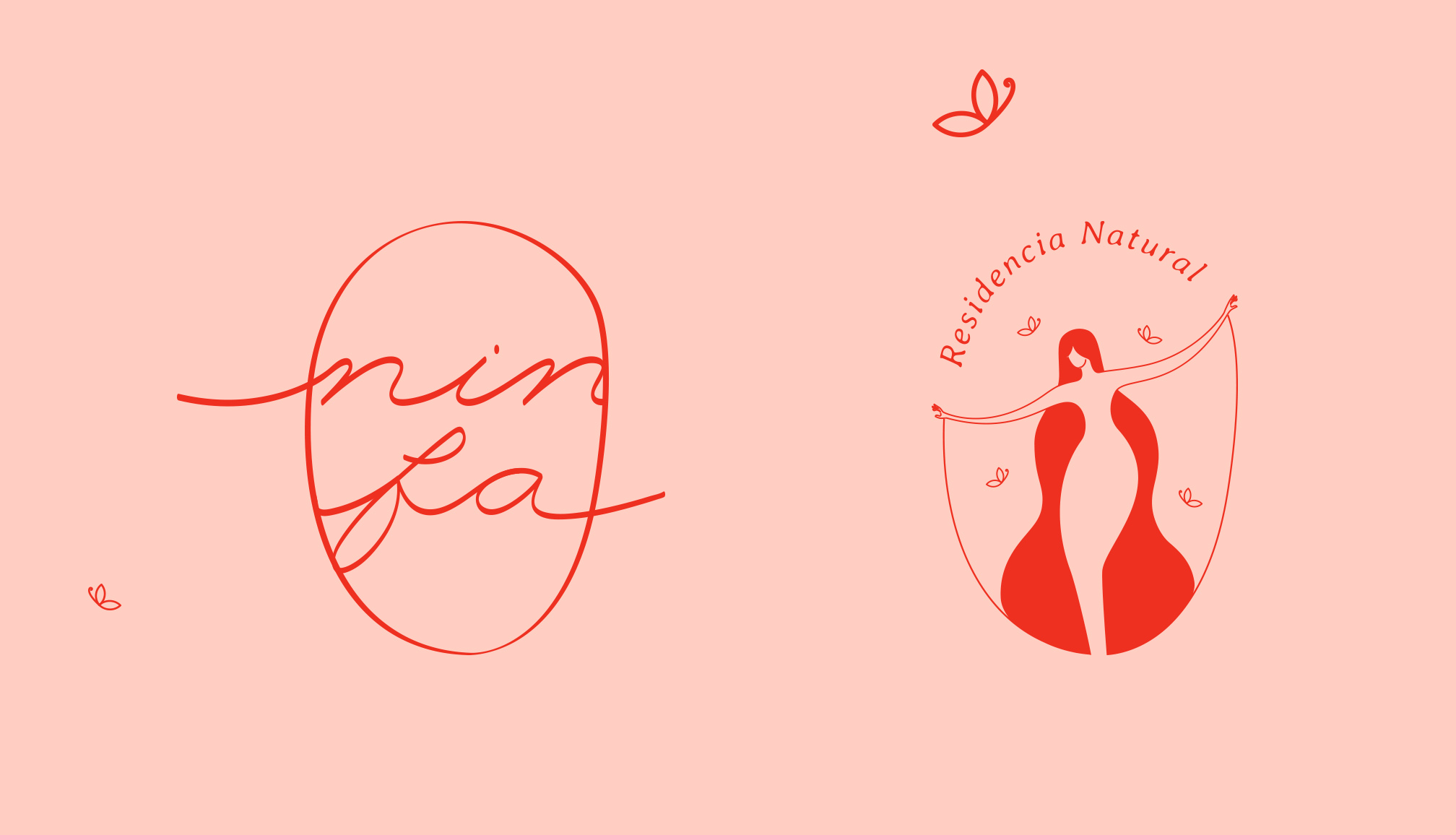 Ninfa 生活社區logo設計“女人身體曲線”品牌形象設計，一個放松身心享受寧靜生活的地方