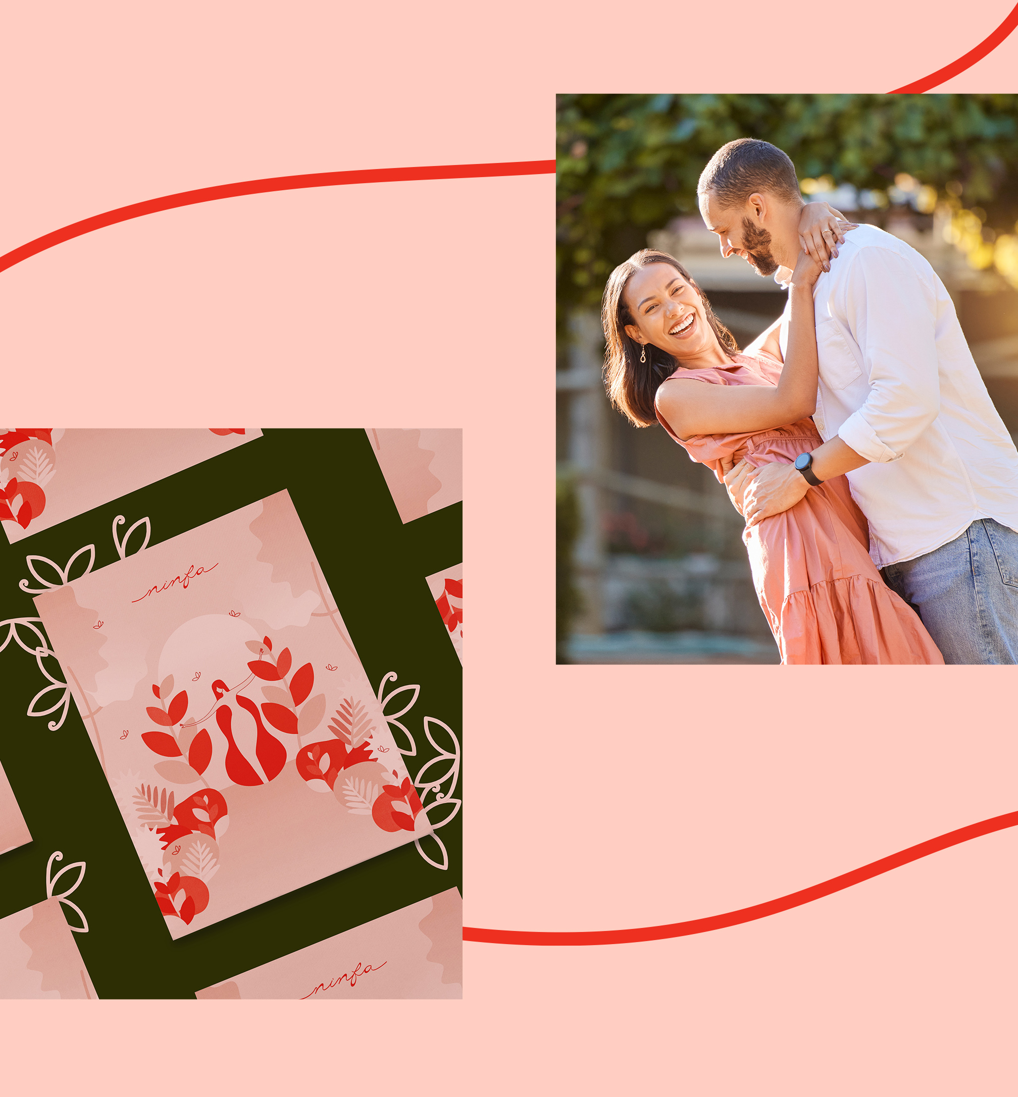 Ninfa 生活社區logo設計品牌形象設計，一個放松身心享受寧靜生活的地方